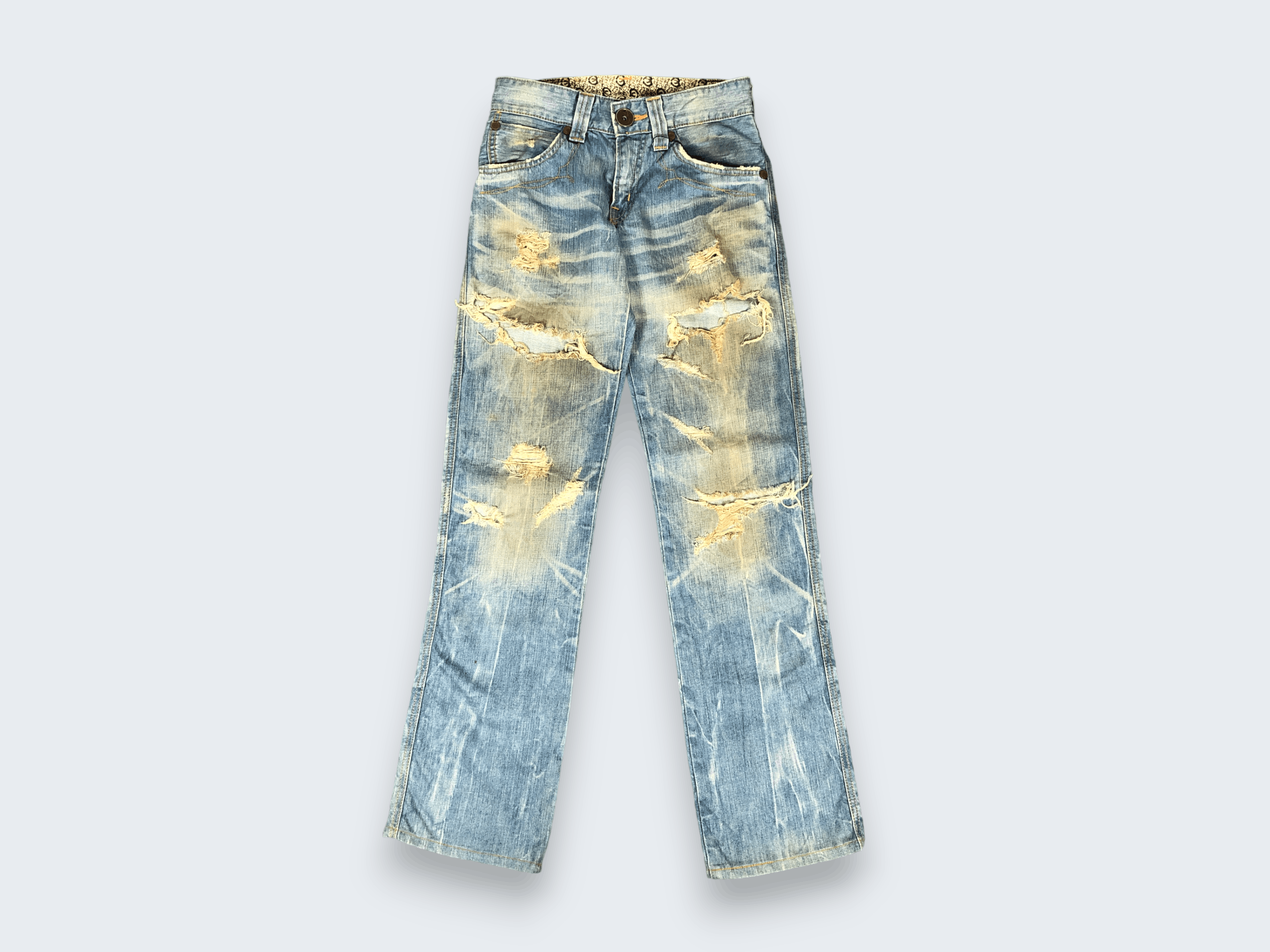 Edwin × Vintage Vintage Edwin 503 Blue Trip Jeans Distressed L1181 Size US 28 / EU 44 - 1 Thumbnail