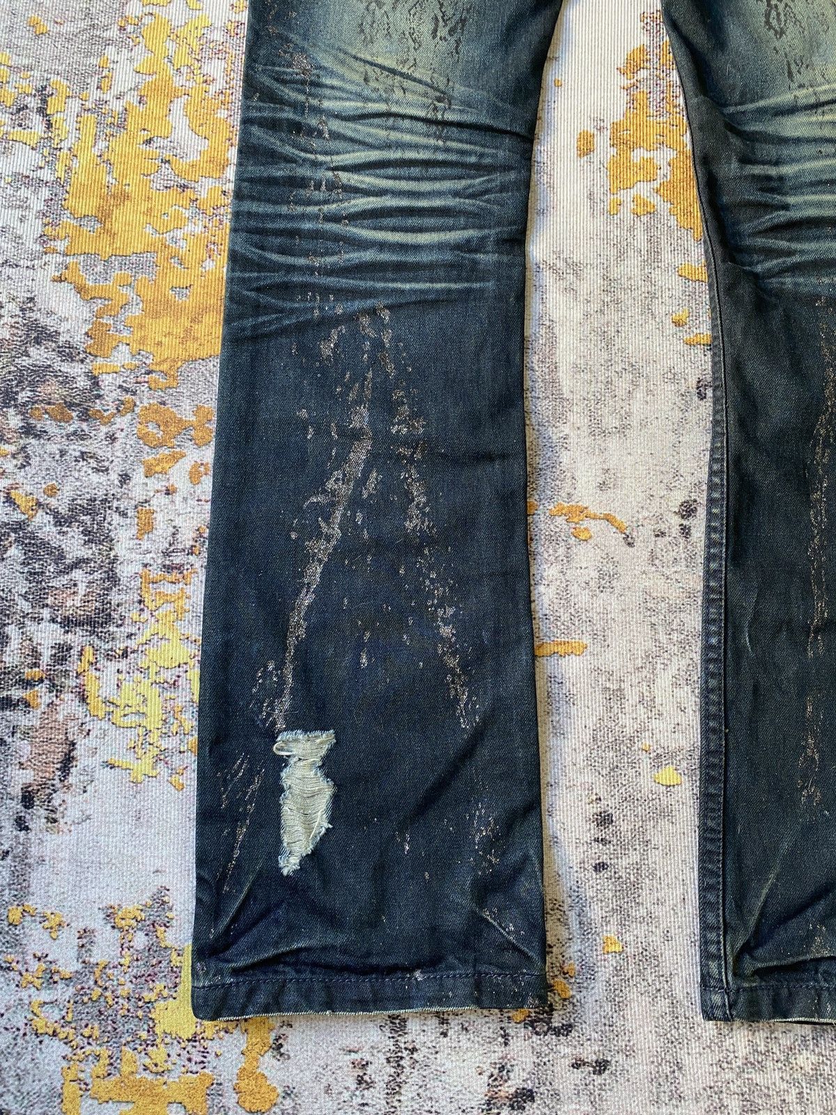 Japanese Brand Vice Fairy Claws Marks Design Gothic Punk Distressed Denim Size US 31 - 14 Thumbnail