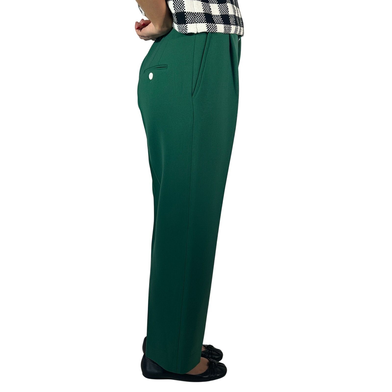 Plan C PLAN C Pleat Front Trouser Pants Kelly Green IT 44 US 8 Size 30" / US 8 / IT 44 - 3 Thumbnail