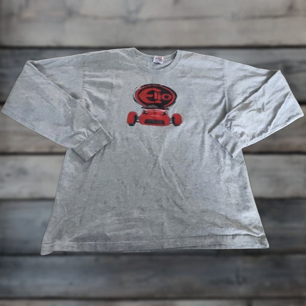 Celio VINTAGE Bayside Elio Motors T Shirt Disrupt The Status Quo LOGO/Vehicle Long Sleeve Gray 100% Cotton Men L - The True American Made Tee Size US L / EU 52-54 / 3 - 1 Thumbnail