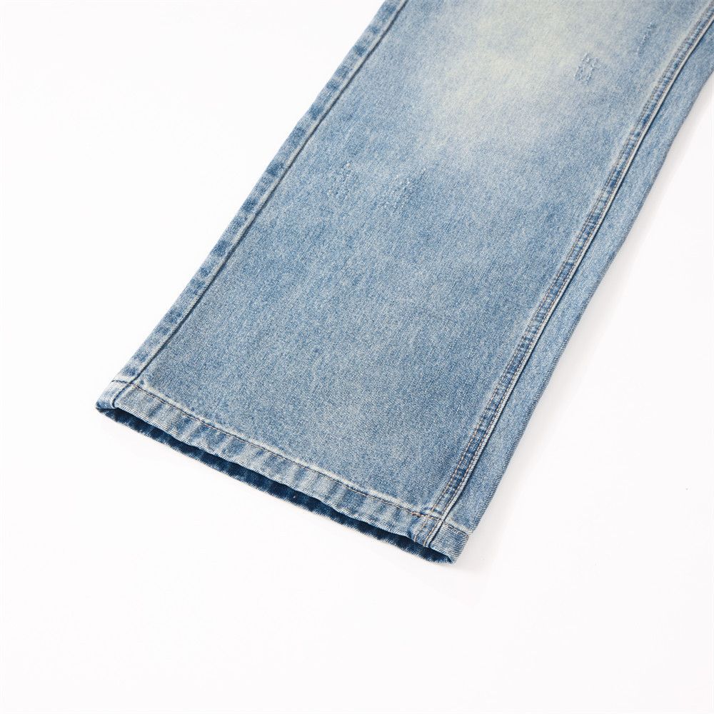 Jean American retro men's loose distressed washed gradient jeans Size US 32 / EU 48 - 6 Thumbnail