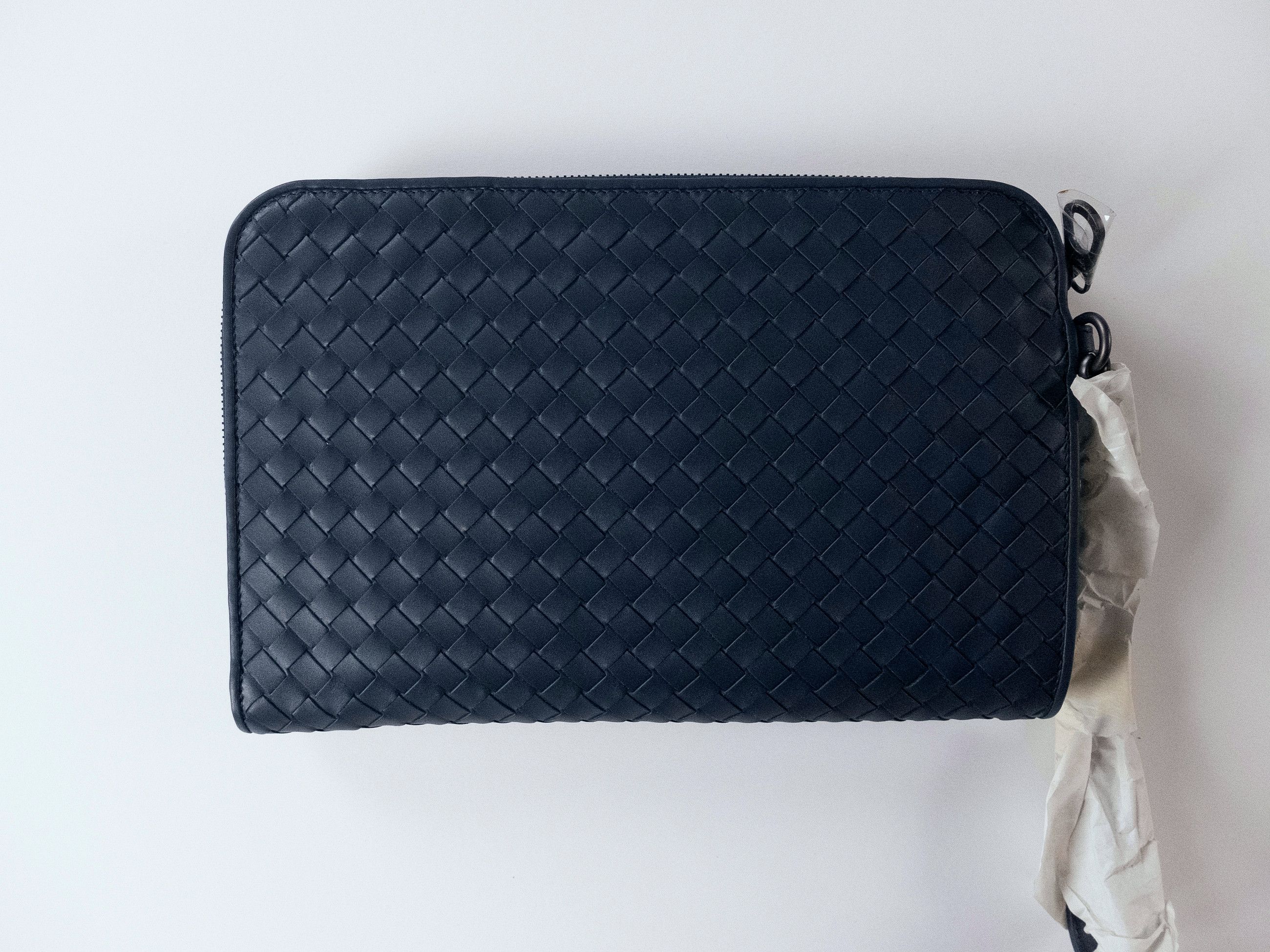Bottega Veneta BOTTEGA VENETA blue intrecciato leather clutch document bag Size ONE SIZE - 5 Thumbnail