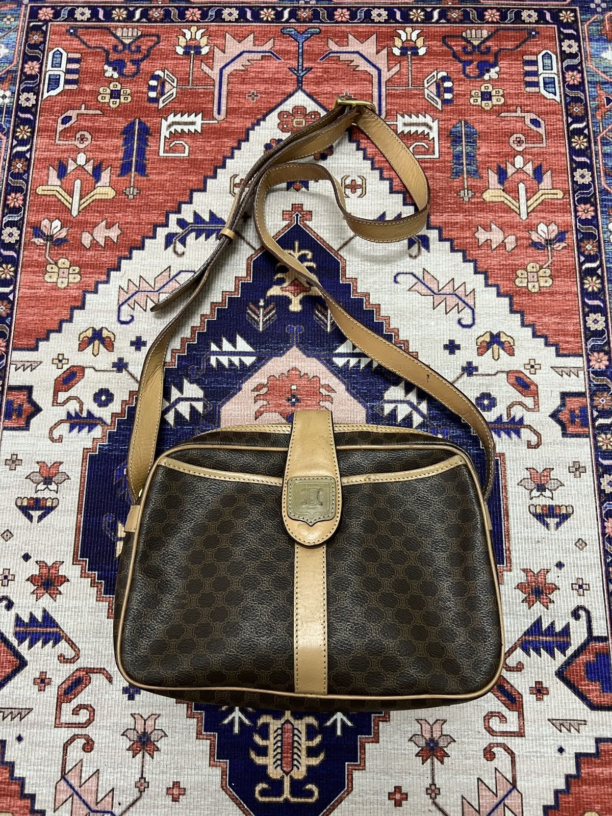 Vintage Celine Crossbody Bag in Brown, Men's