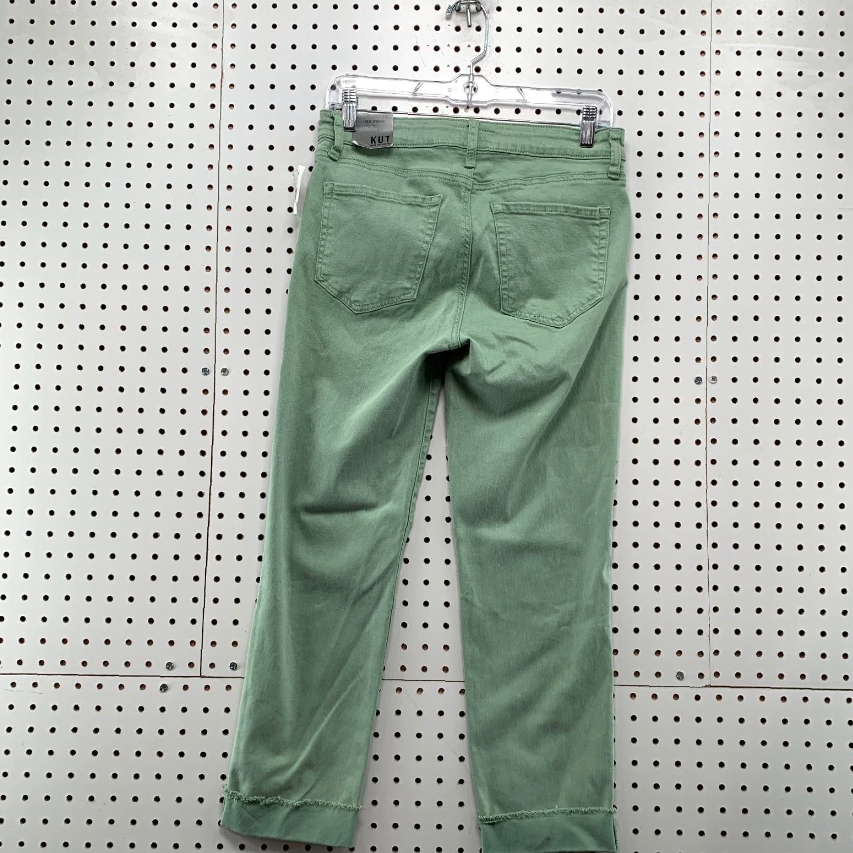 Vintage KUT From The Kloth AMY Pants Womens 6 Green Crop Straight Leg NEW 28x25 Size 28" / US 6 / IT 42 - 6 Thumbnail