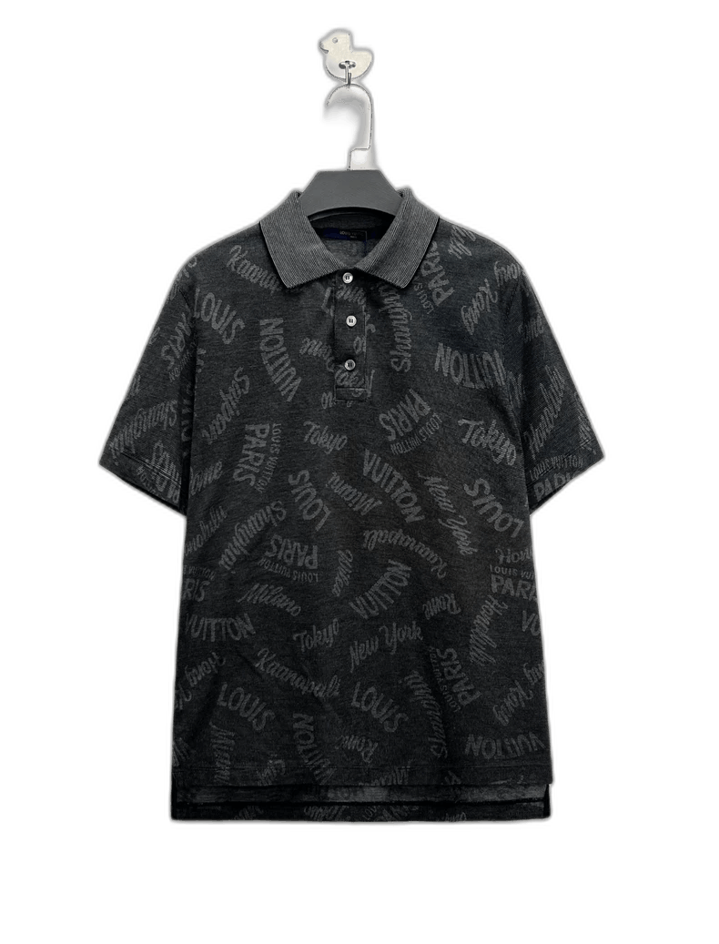 Louis Vuitton Louis Vuitton Black Grey Printed Polo Shirt-yf Size US XS / EU 42 / 0 - 1 Thumbnail