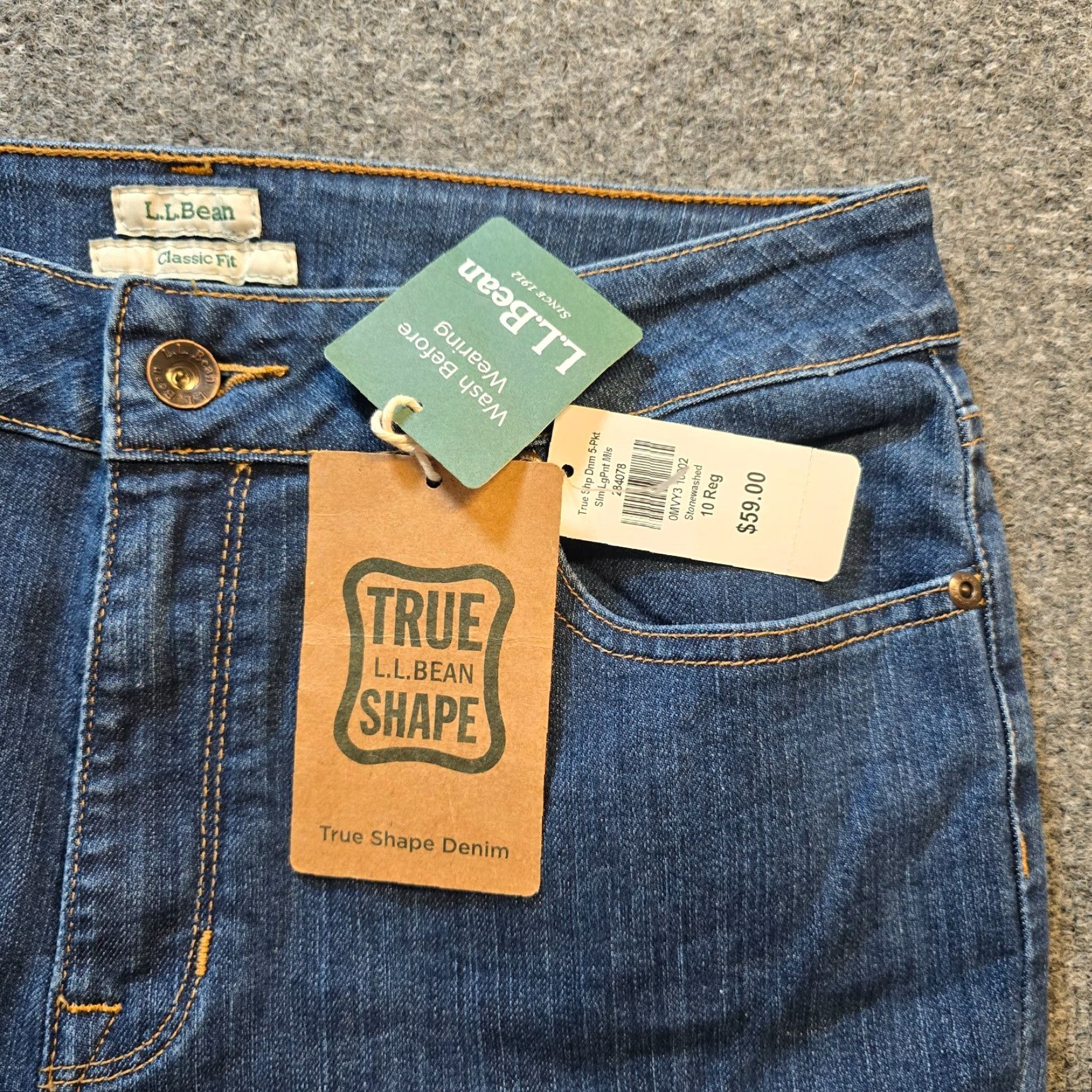 Vintage LL Bean Jeans Womens Size 10 Blue Classic Fit Tapered Stretch Mid Rise Capsule Jeans Size 32" / US 10 / IT 46 - 3 Thumbnail