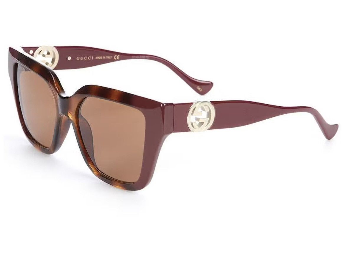 Gucci Gucci GC001630 GG1023S Sunglasses Brown Havana Burgundy Size ONE SIZE - 10 Thumbnail