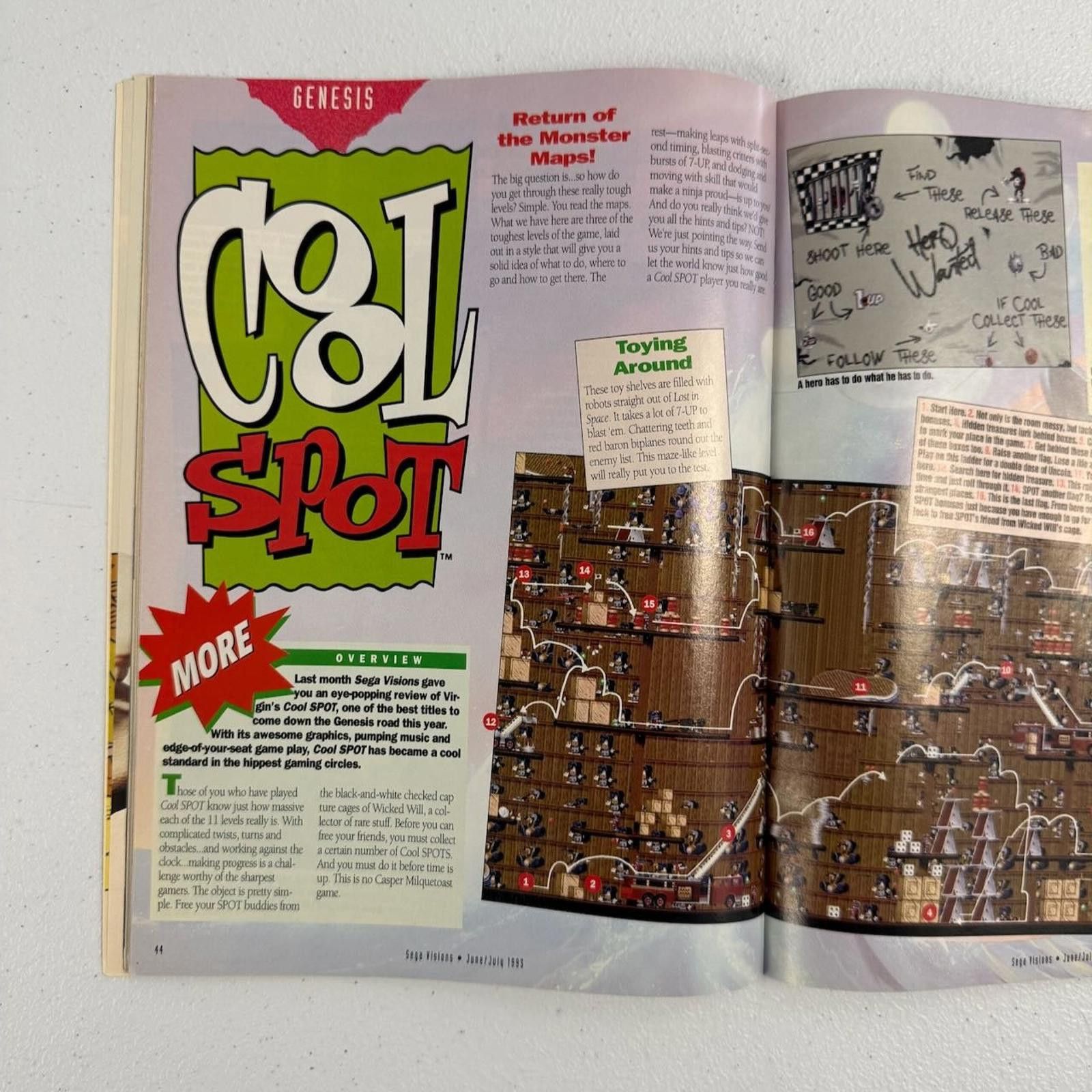 Designer Vtg 1993 Sega Visions Magazine Genesis June July Cool Spot Size ONE SIZE - 8 Thumbnail
