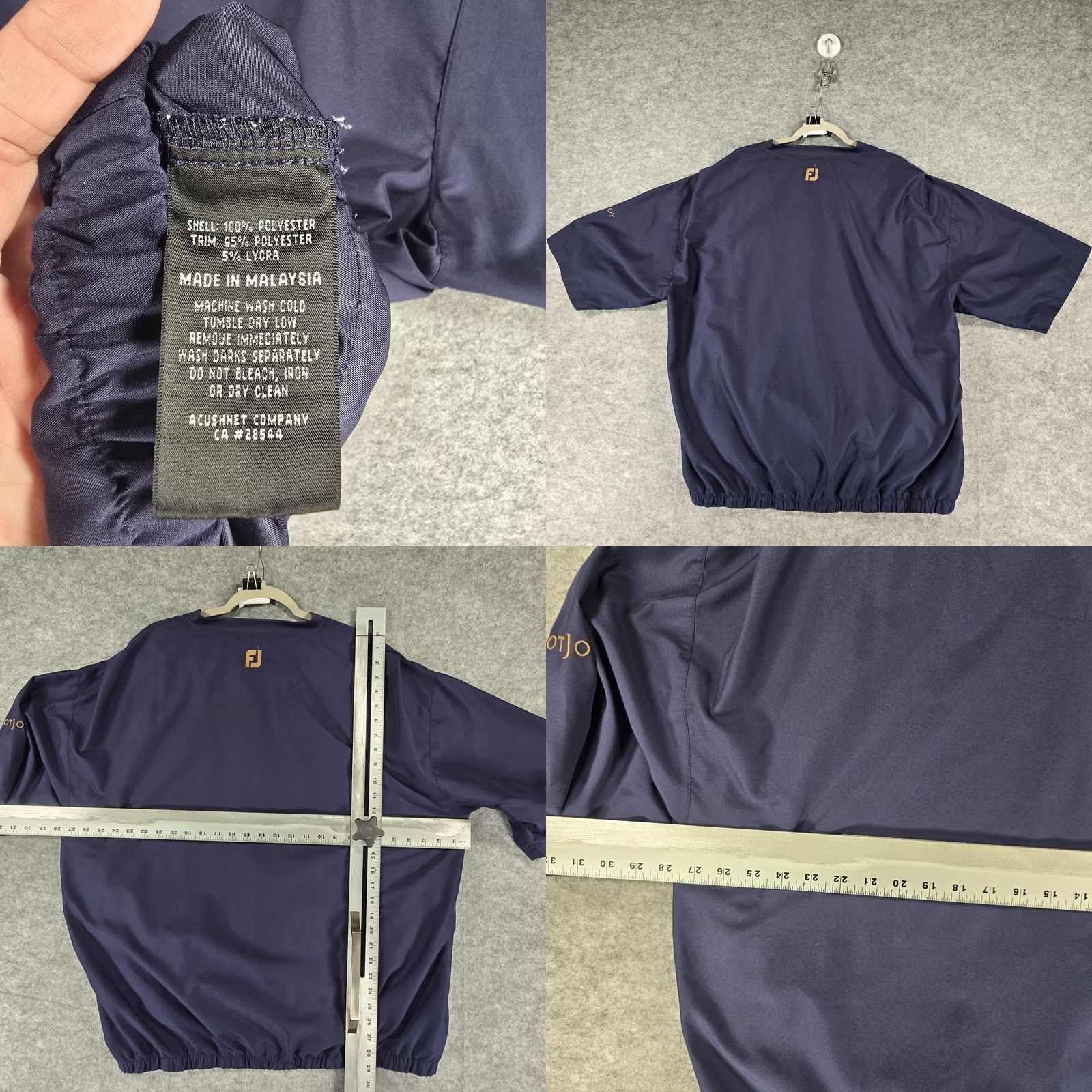 Footjoy FootJoy Windbreaker Pullover Mens 2XL Blue Golf Casual Jacket/Coat Short Sleeve Polyester Softshell Size US XXL / EU 58 / 5 - 8 Thumbnail