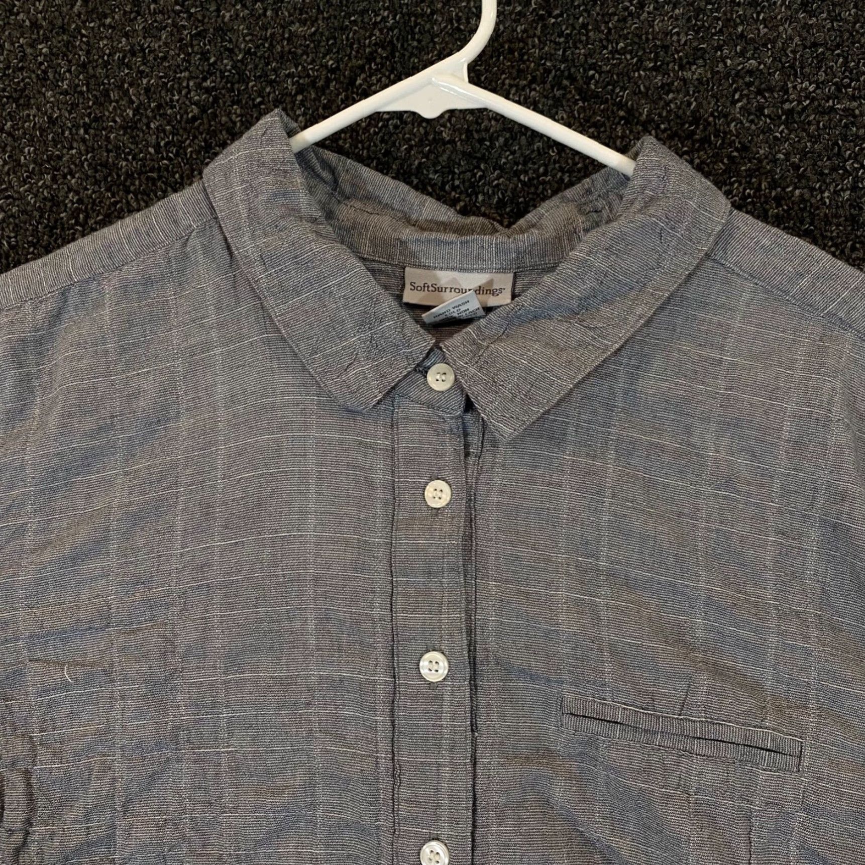 Soft Surroundings Soft Surroundings Shirt Womens 1X Gray Long Sleeve Button-Up Collared 1X Size Basic Shirt Women Mens Size XL / US 12-14 / IT 48-50 - 2 Thumbnail