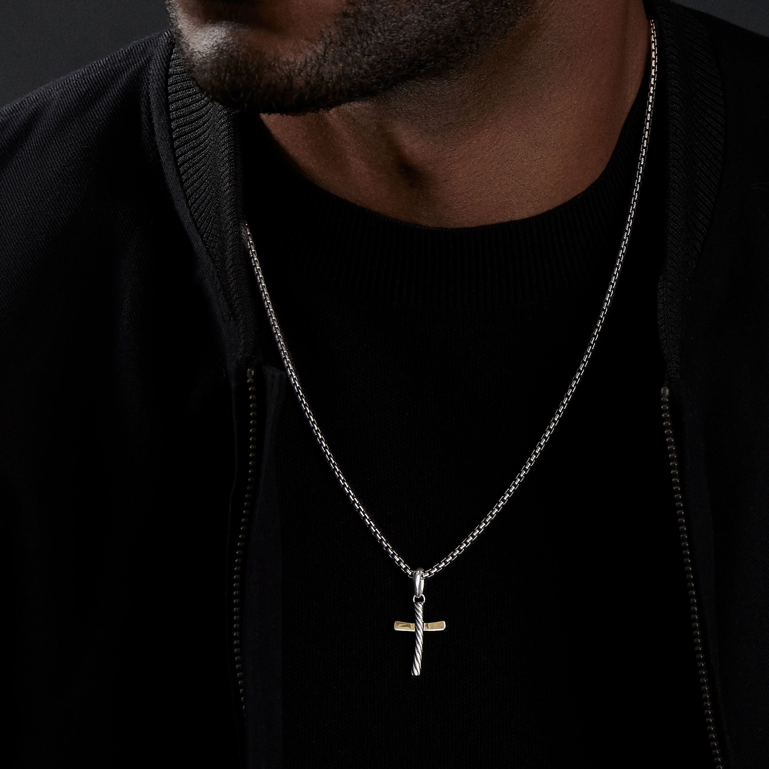 David Yurman o1w1db10526 D25766M /Size 9 /Cable Cross Amulet in Silver Size ONE SIZE - 4 Thumbnail