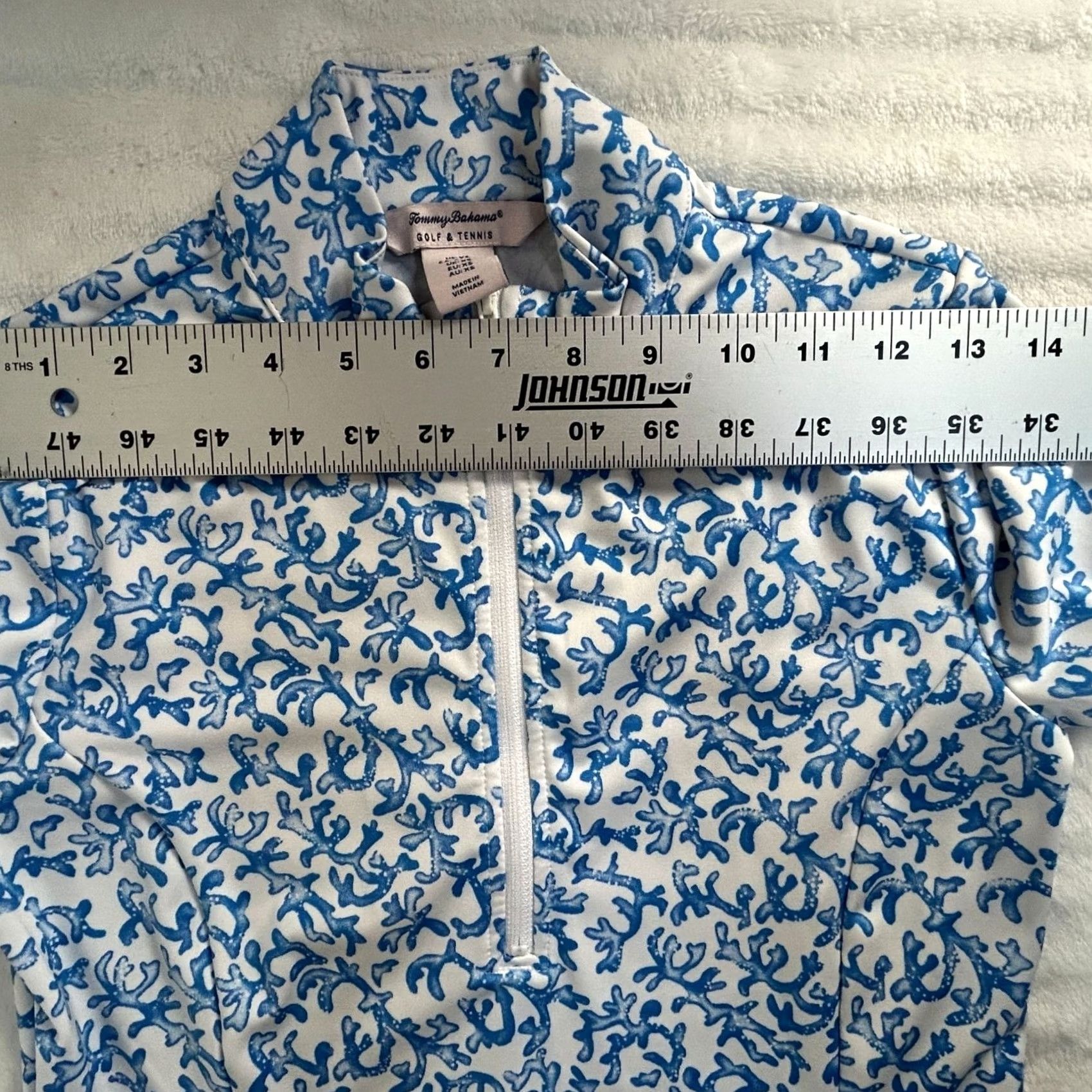 Tommy Bahama Tommy Bahama Womens Golf & Tennis Long Sleeve Active Shirt XS White Blue Printed Size XS / US 0-2 / IT 36-38 - 5 Thumbnail