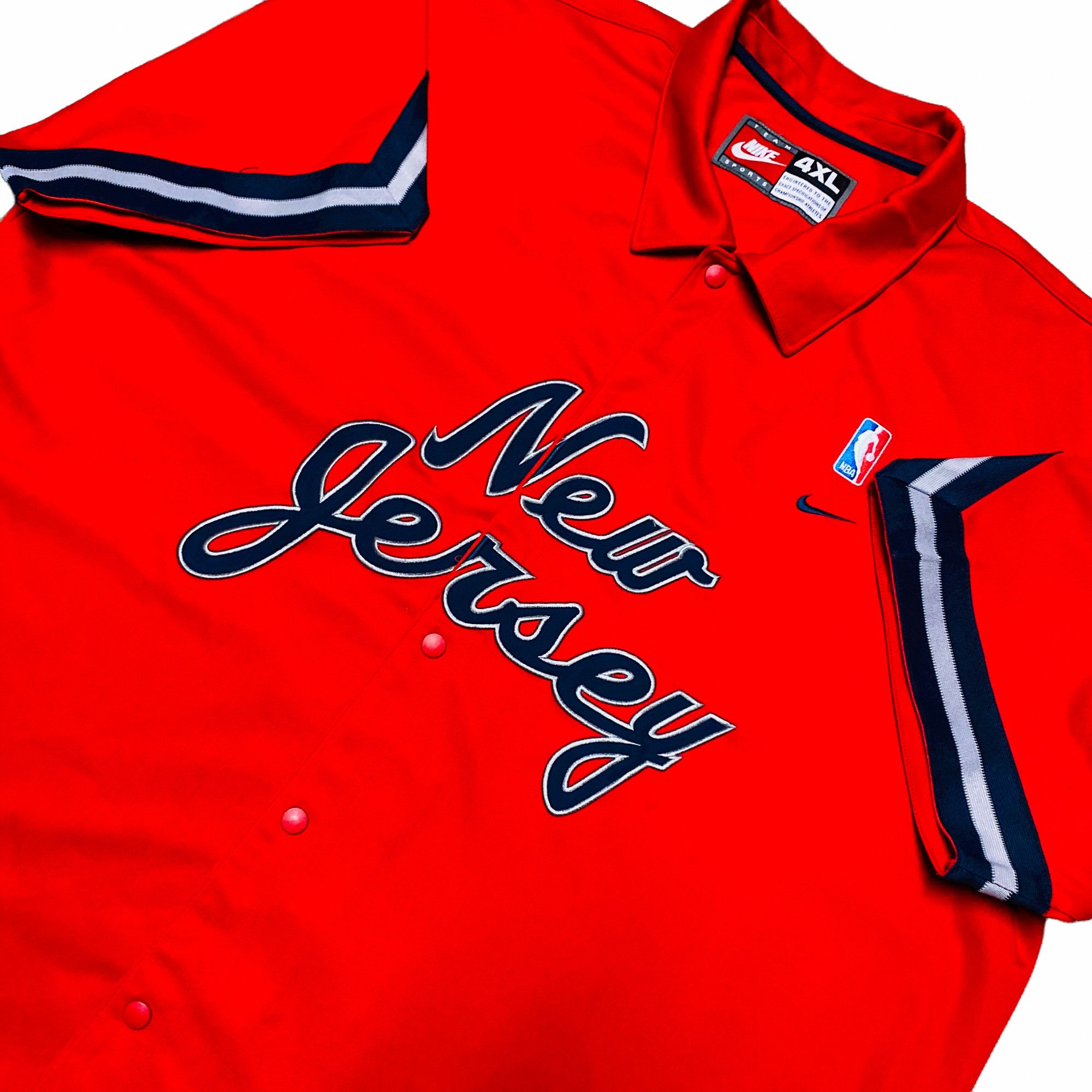NBA × Nike × Vintage NJ Nets Vintage Warm Up Team Jacket - 4XL Big and Tall Size US XXL / EU 58 / 5 - 1 Thumbnail