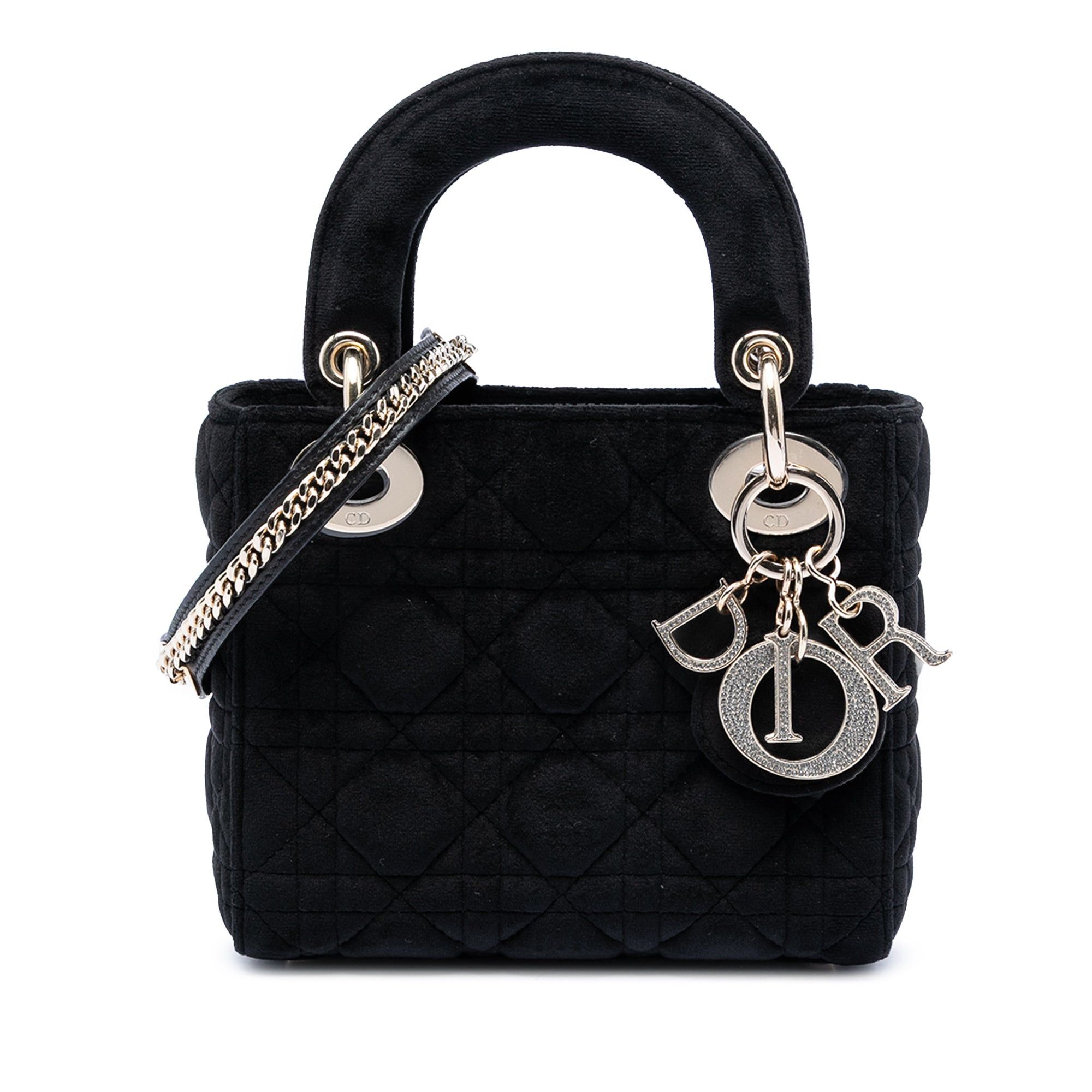Dior Mini Velvet Cannage Lady Dior Size ONE SIZE - 1 Thumbnail