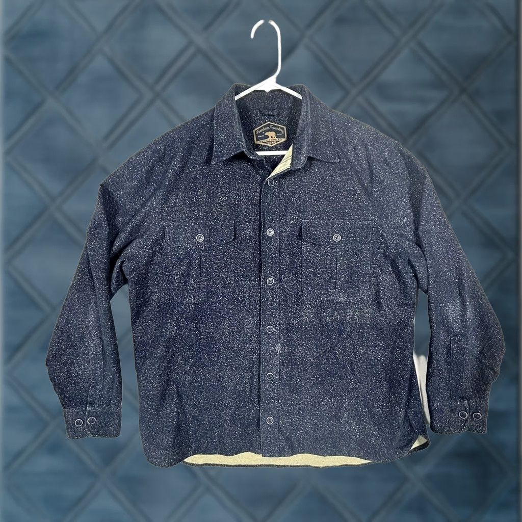 Vintage Foundry Freedom Shirt Men's Large Blue Heather Chamois Flannel Button-Up Regular Fit Long Sleeve Collared Button-Down Size US L / EU 52-54 / 3 - 1 Thumbnail