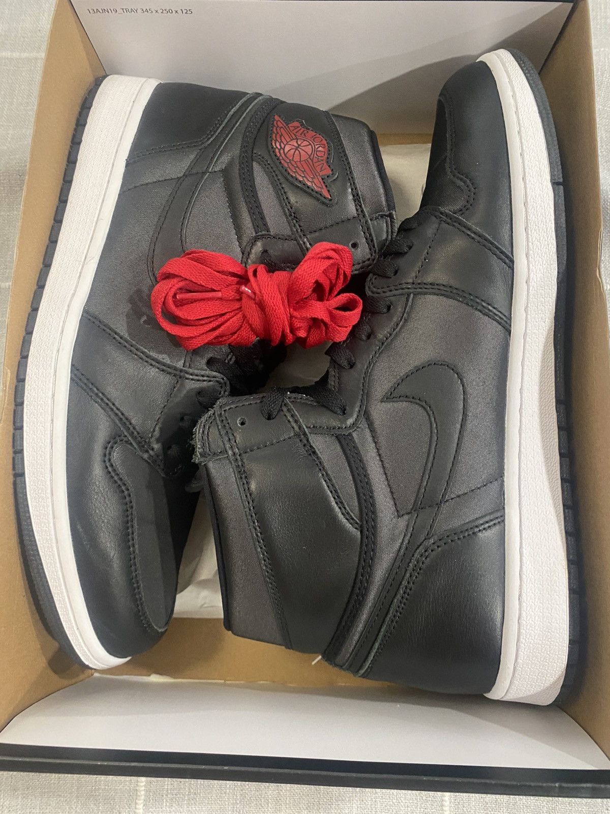 Jordan Brand Jordan 1 Retro Black Satin Gym Red Size US 14 / EU 47 - 7 Thumbnail