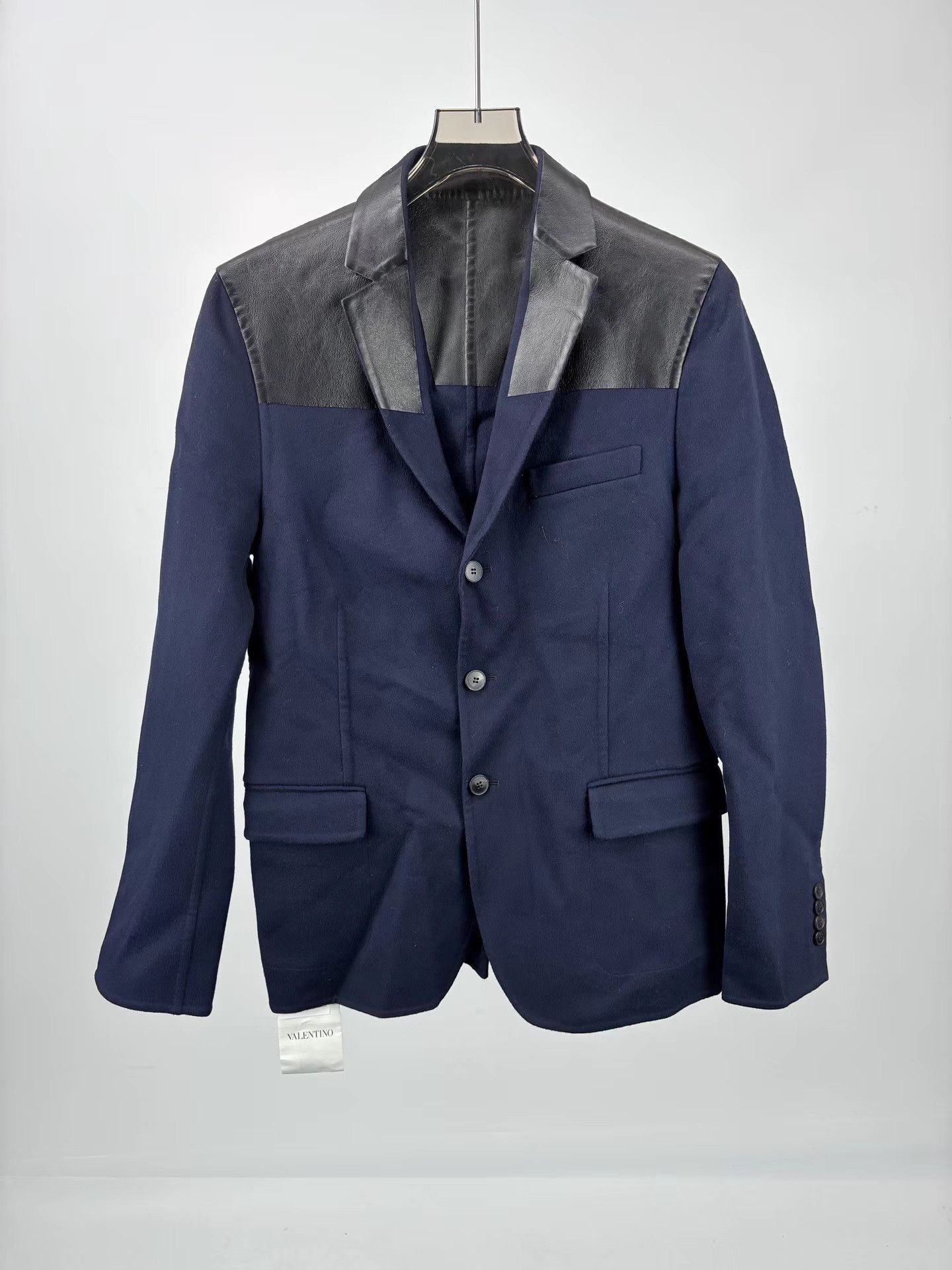 Valentino VALENTINO Cashmere & Leather Jacket Size US M / EU 48-50 / 2 - 1 Thumbnail