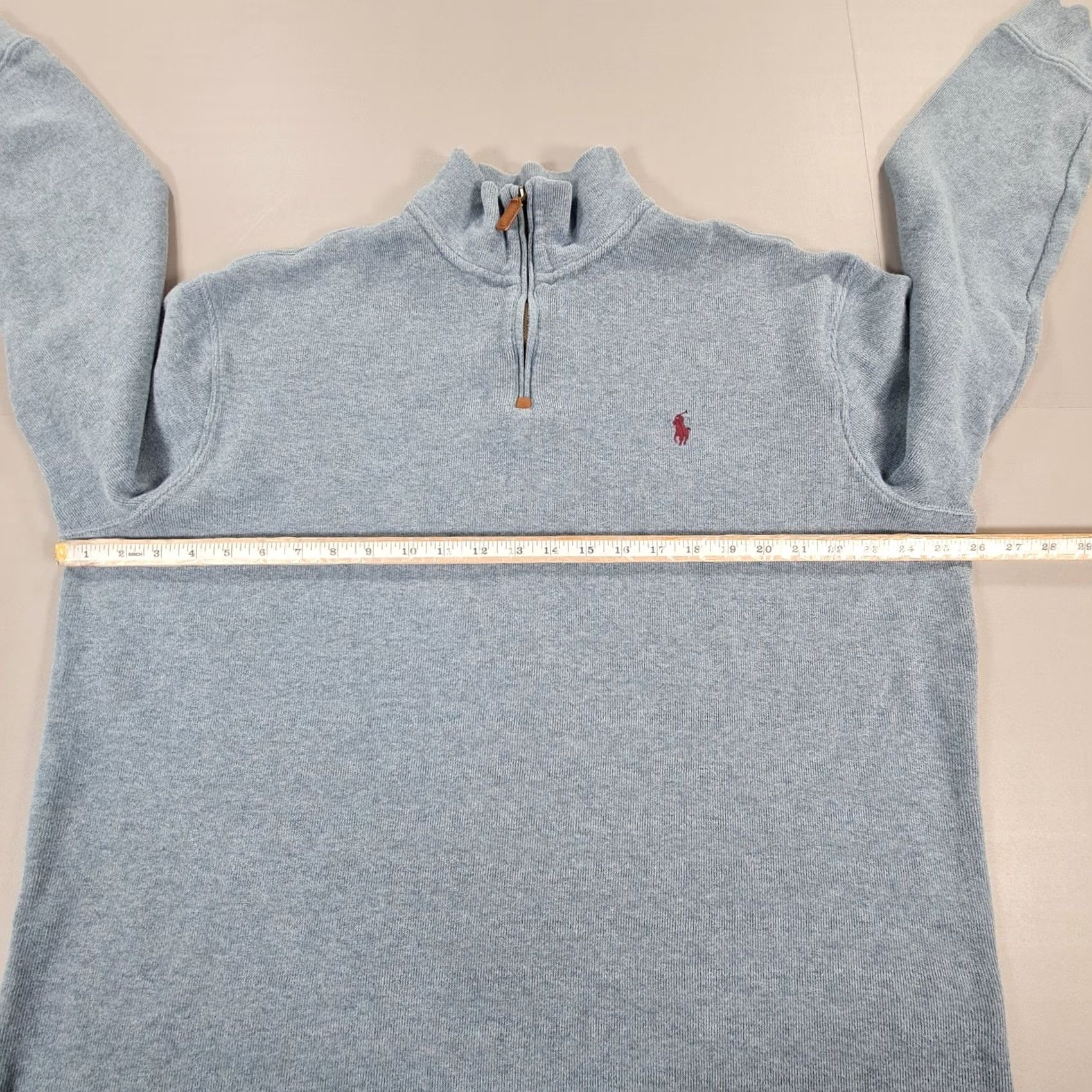 Polo Ralph Lauren Polo Ralph Lauren Jumper Mens Blue XL Zip Neck 1/4 Zip Mock Knit Cotton Size US XL / EU 56 / 4 - 6 Thumbnail
