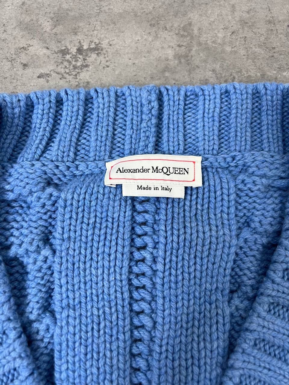 Alexander McQueen Alexander McQueen Jumper Womens Blue Cable Wool 100% Size M / US 6-8 / IT 42-44 - 8 Thumbnail