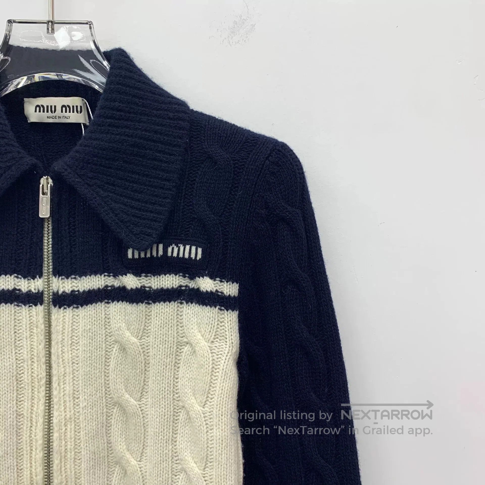 Miu Miu miu miu color-block zip-up knit jacket. Size XS / US 0-2 / IT 36-38 - 3 Thumbnail