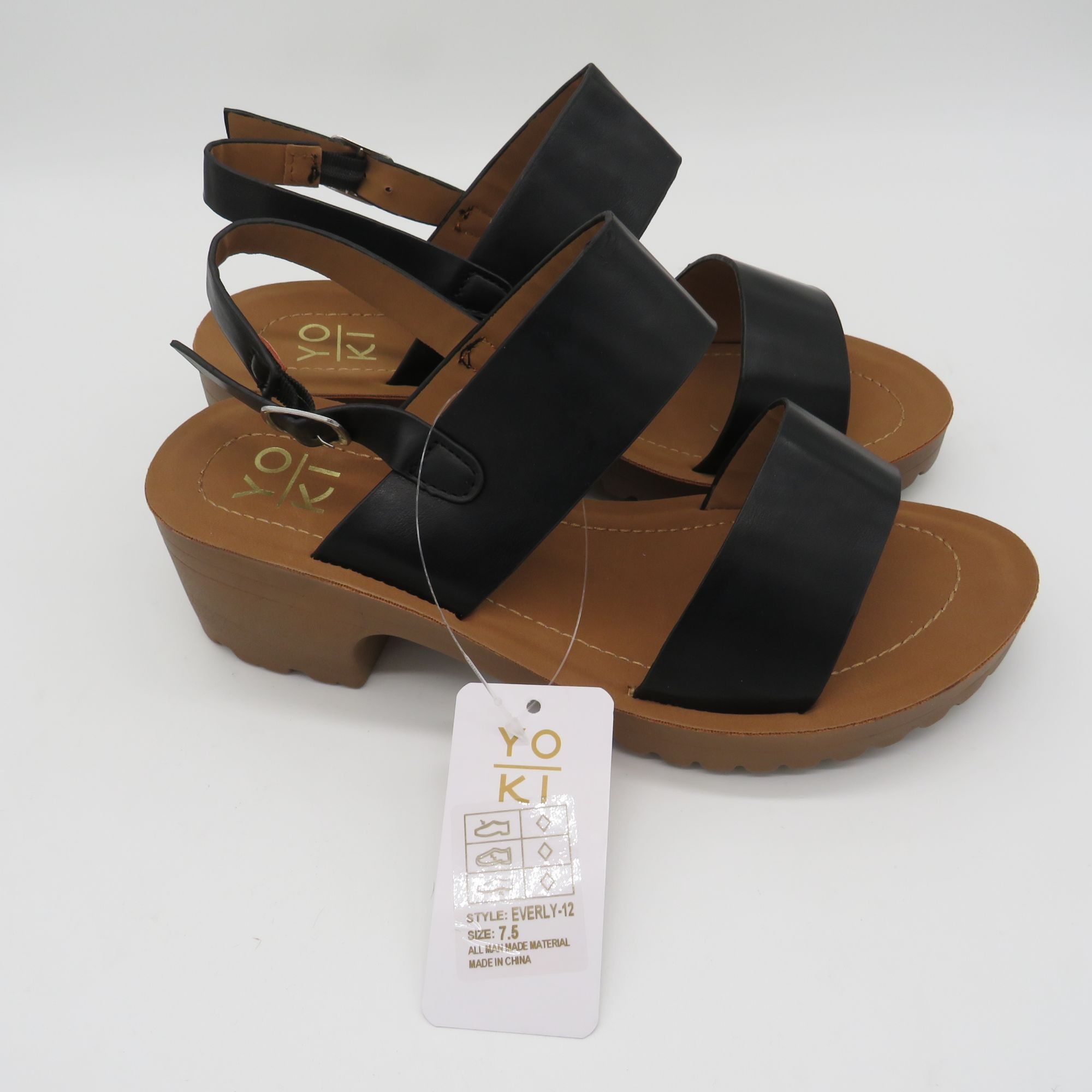 Other Yoki Womens Black Slingback Platform Sandals Size 7.5 Faux L Size US 7.5 / IT 37.5 - 1 Thumbnail