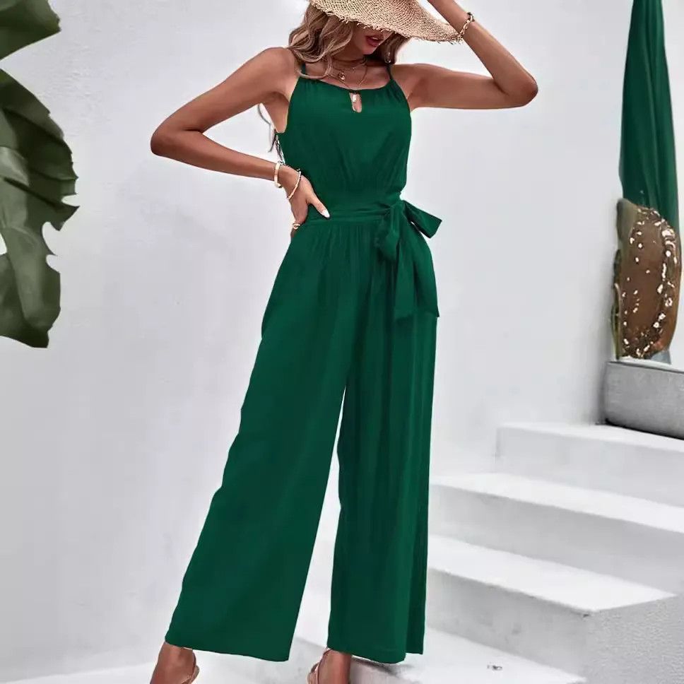 Other Spaghetti Straps Sleeveless Wide Leg Jumpsuit Size L / US 10 / IT 46 - 1 Thumbnail