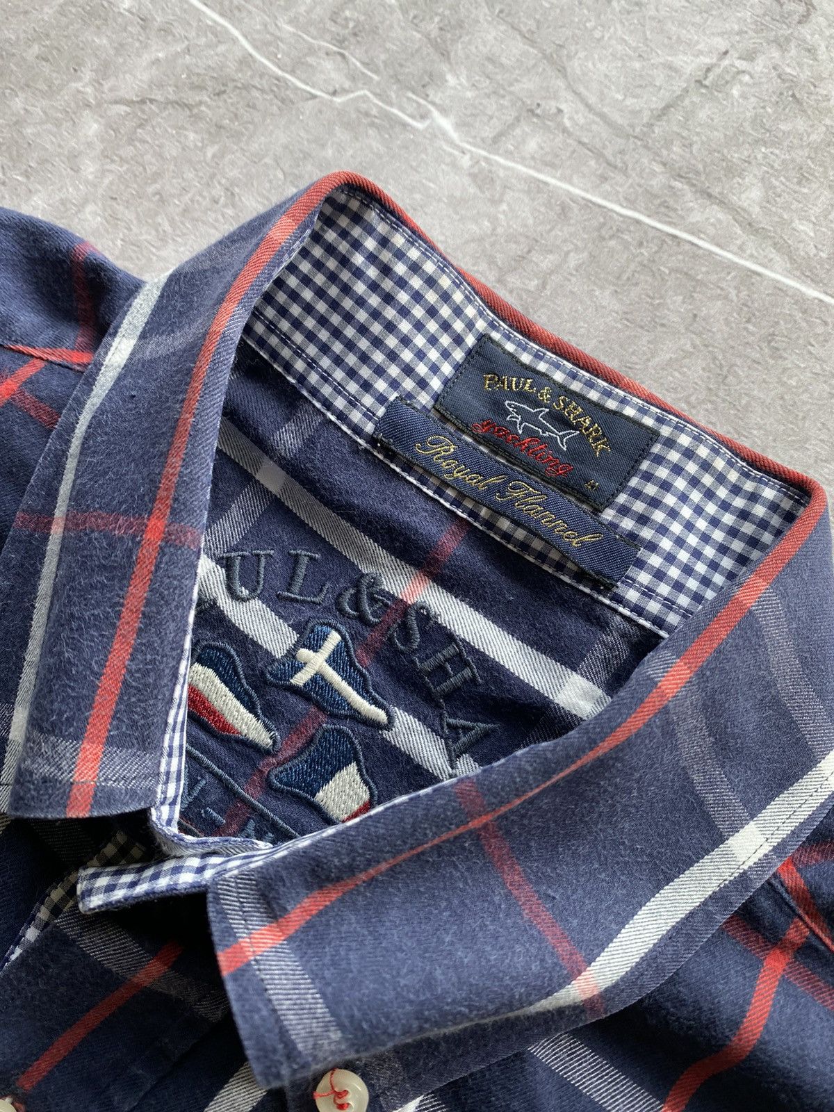Paul & Shark Paul & Shark Yachting Royal Flannel Boston Shirt Button Up Size US L / EU 52-54 / 3 - 7 Thumbnail