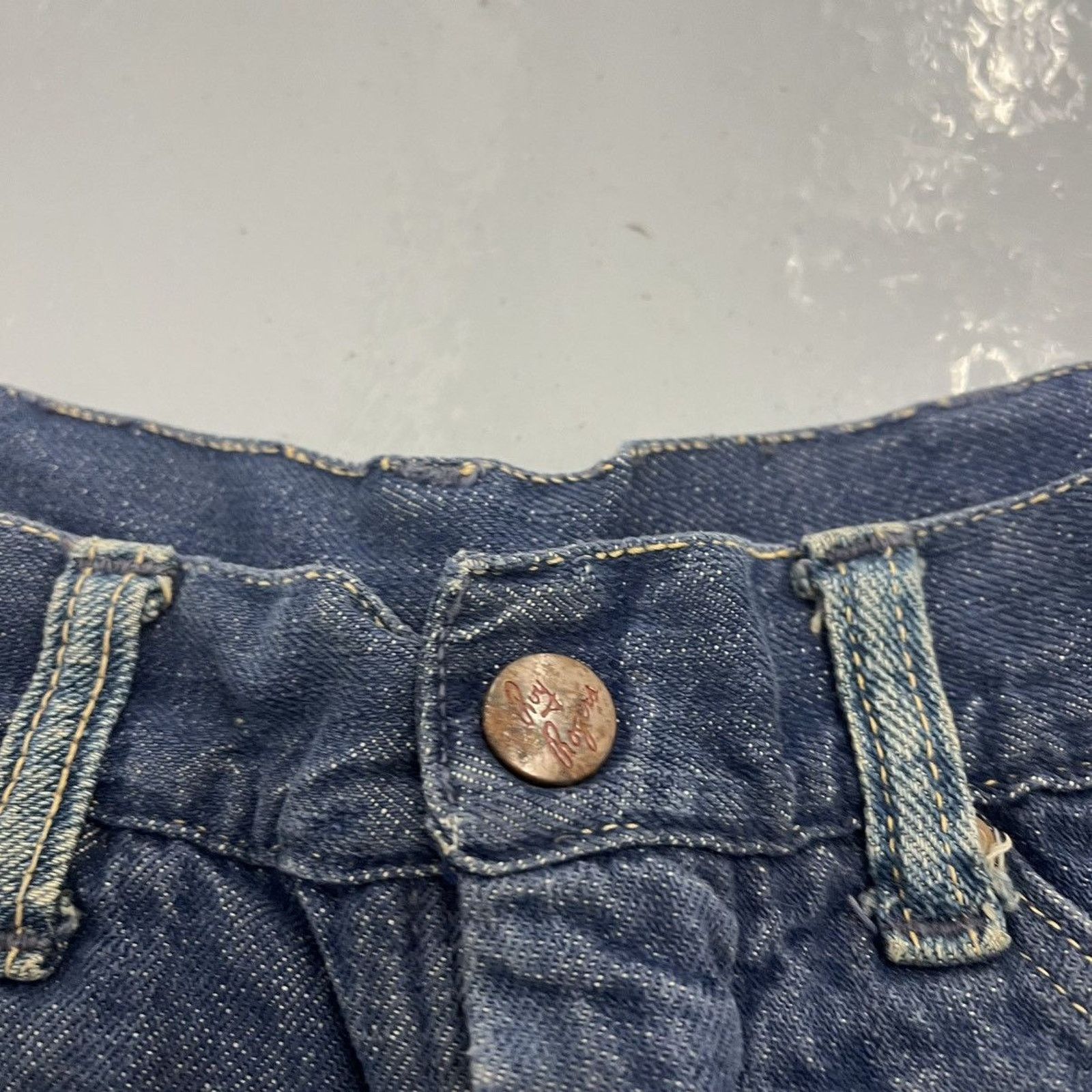 Other Vintage 60s Roy Rogers Dark Lined Workwear Jeans 24x26 Size 24" / US 00 / IT 34 - 4 Thumbnail
