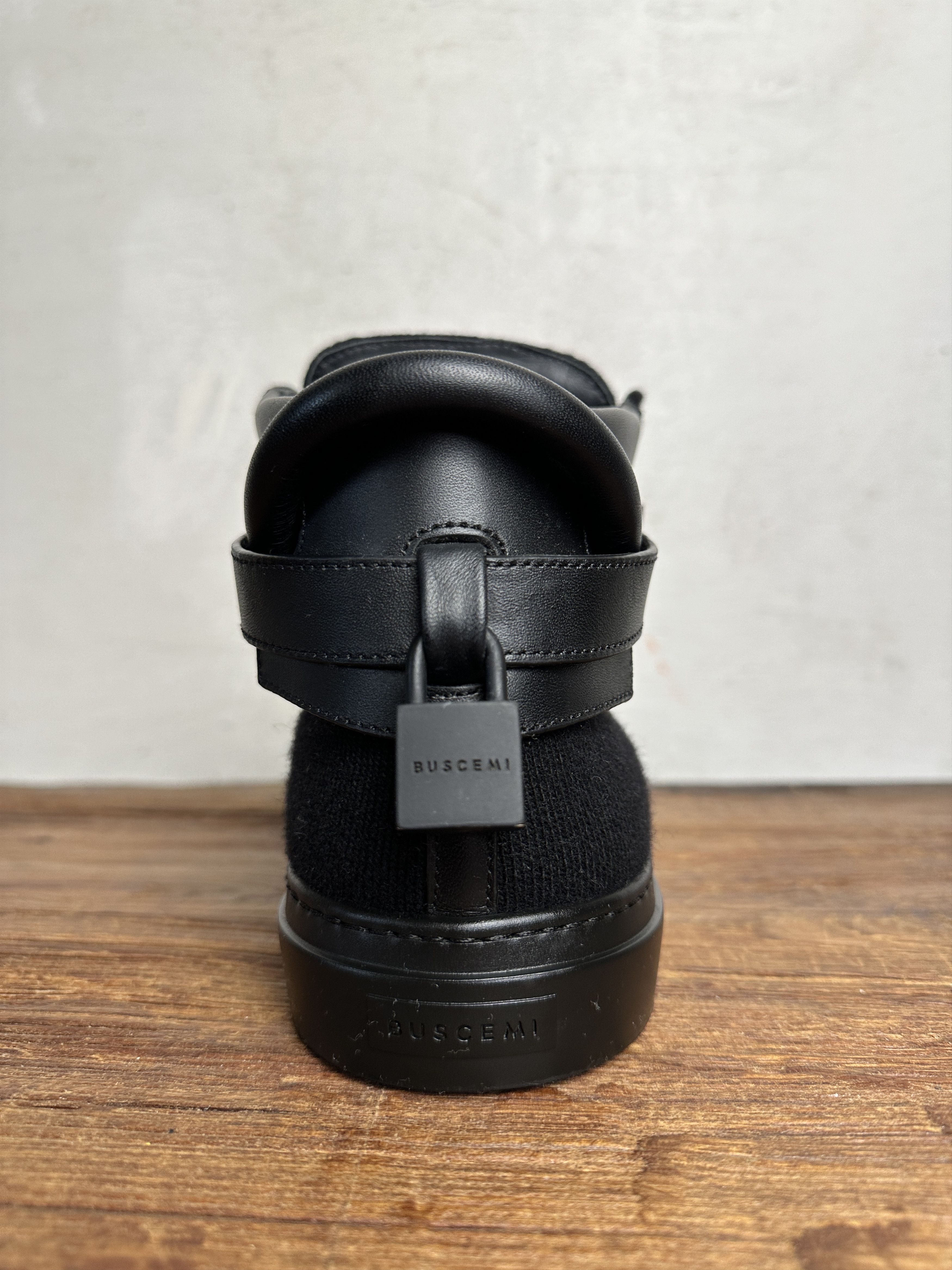 Buscemi Buscemi 100mm Clip Canvas Mid-Top Triple Black Sneakers Size US 12 / EU 45 - 7 Thumbnail