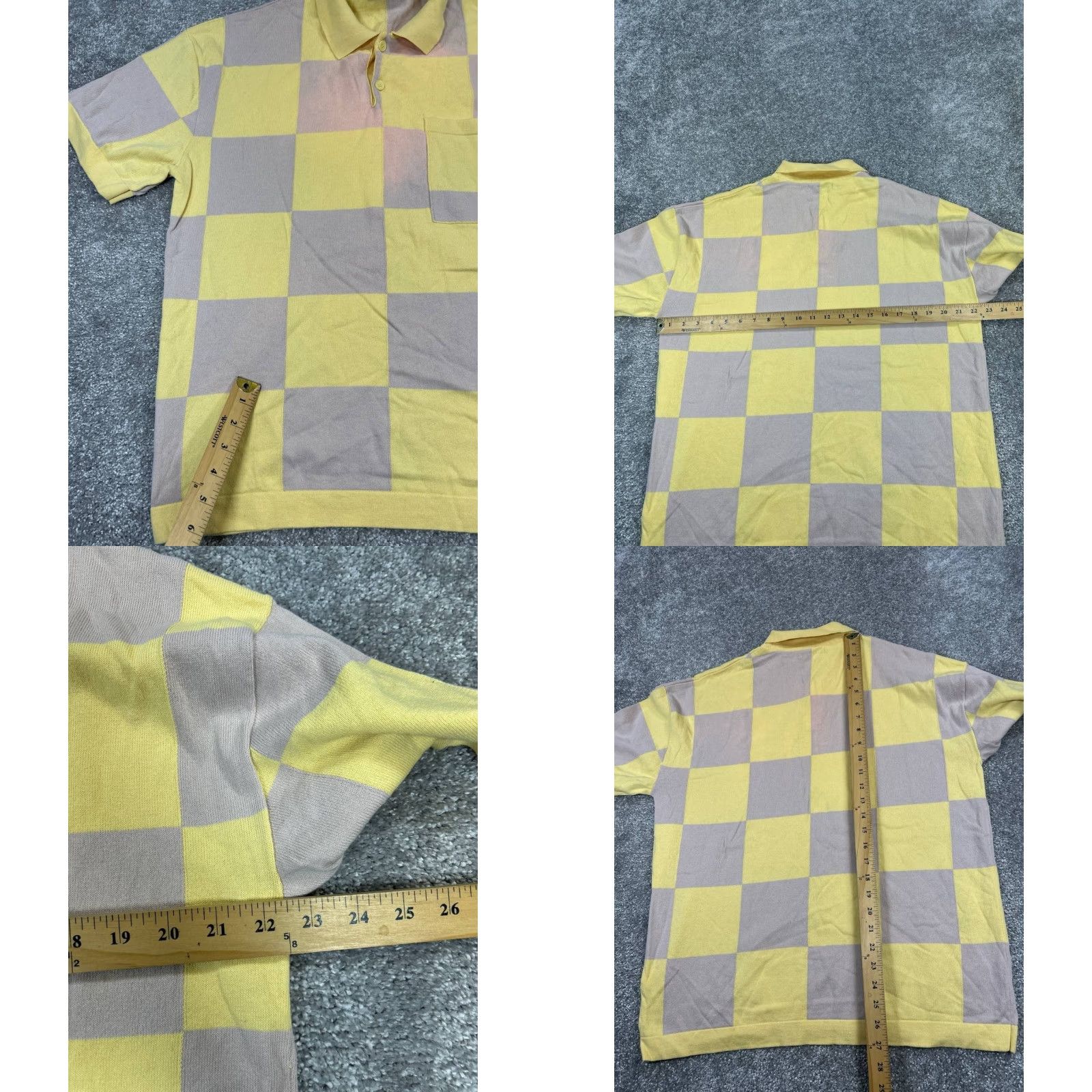 Zara Zara Polo Shirt Mens Small Yellow Cotton Knit * User: Zara Polo Shirt Mens Small Yellow Check Cotton Knit * Size US S / EU 44-46 / 1 - 8 Thumbnail