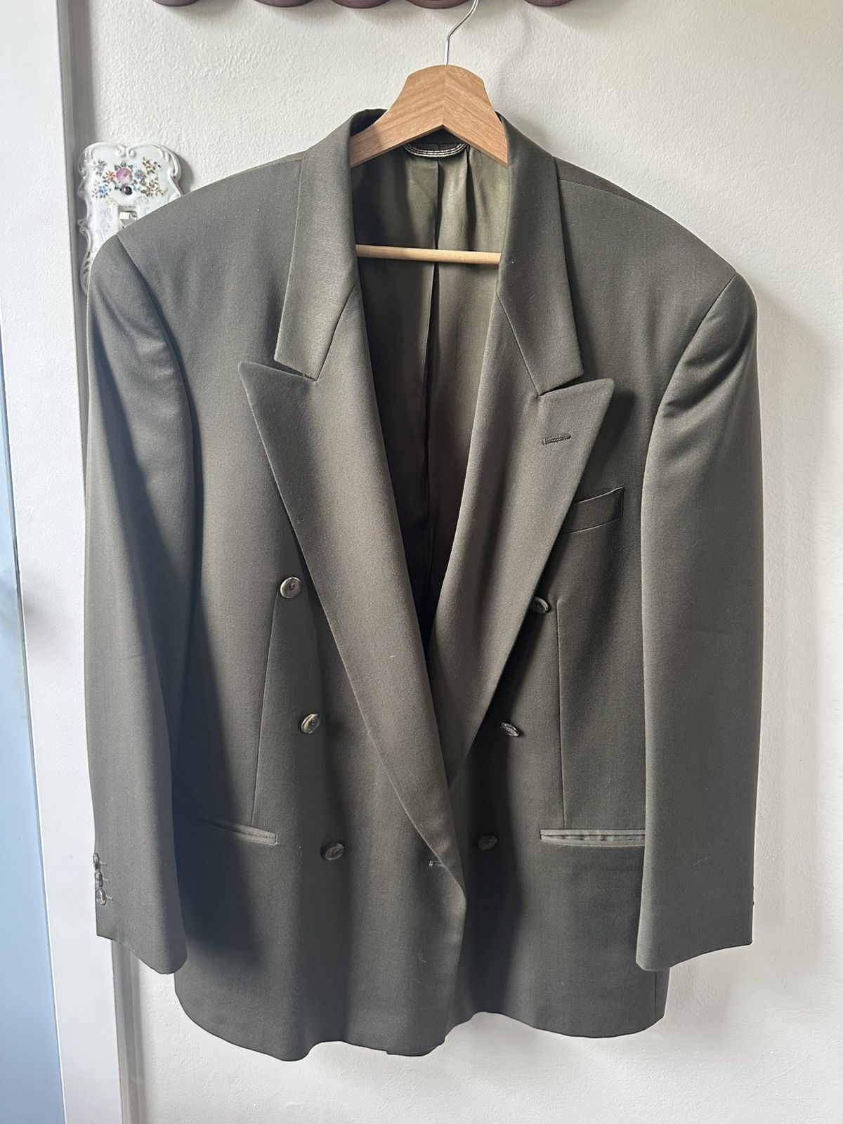 Christian Dior Monsieur Olive Double Breasted Suit Size 42R - 1 Thumbnail