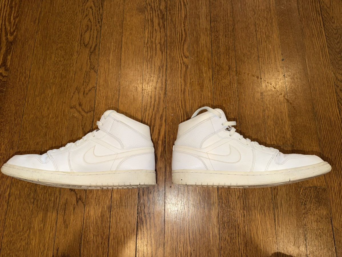 Nike Nike Air Jordan 1 Mids All-White Size US 10.5 / EU 43-44 - 3 Thumbnail