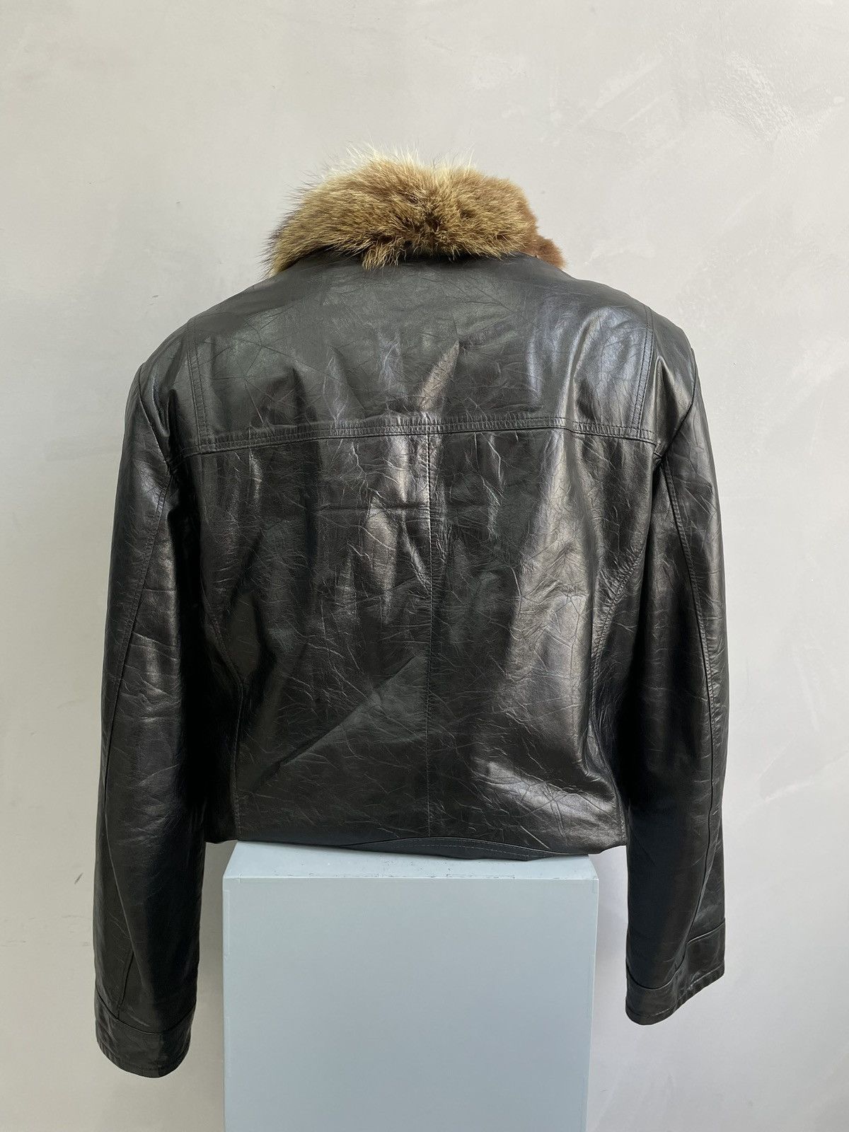 If Six Was Nine Rare leather bomber jacket 2000s Fur legrandebleu style Size US M / EU 48-50 / 2 - 9 Thumbnail