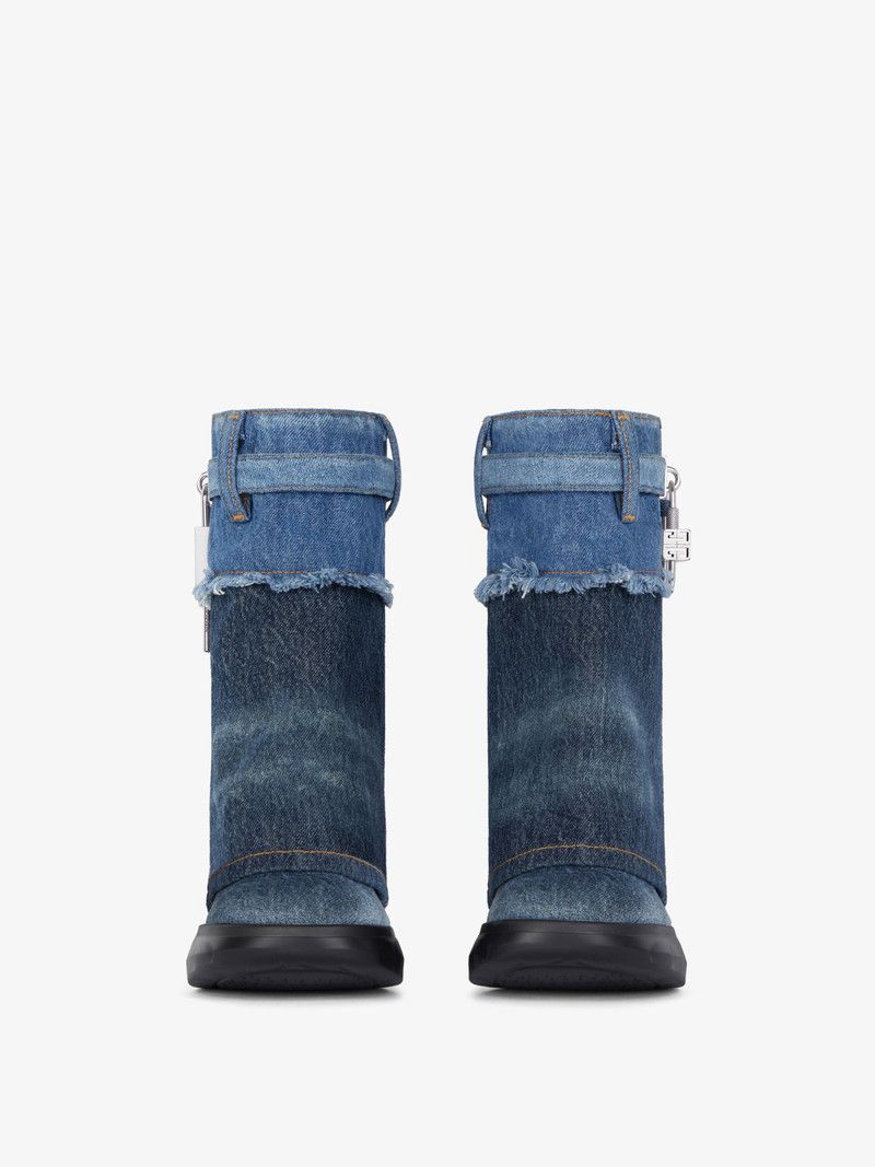 Givenchy o1n1vont0326 Shark Lock Biker Ankle Boot in Blue Size US 8 / IT 38 - 3 Thumbnail