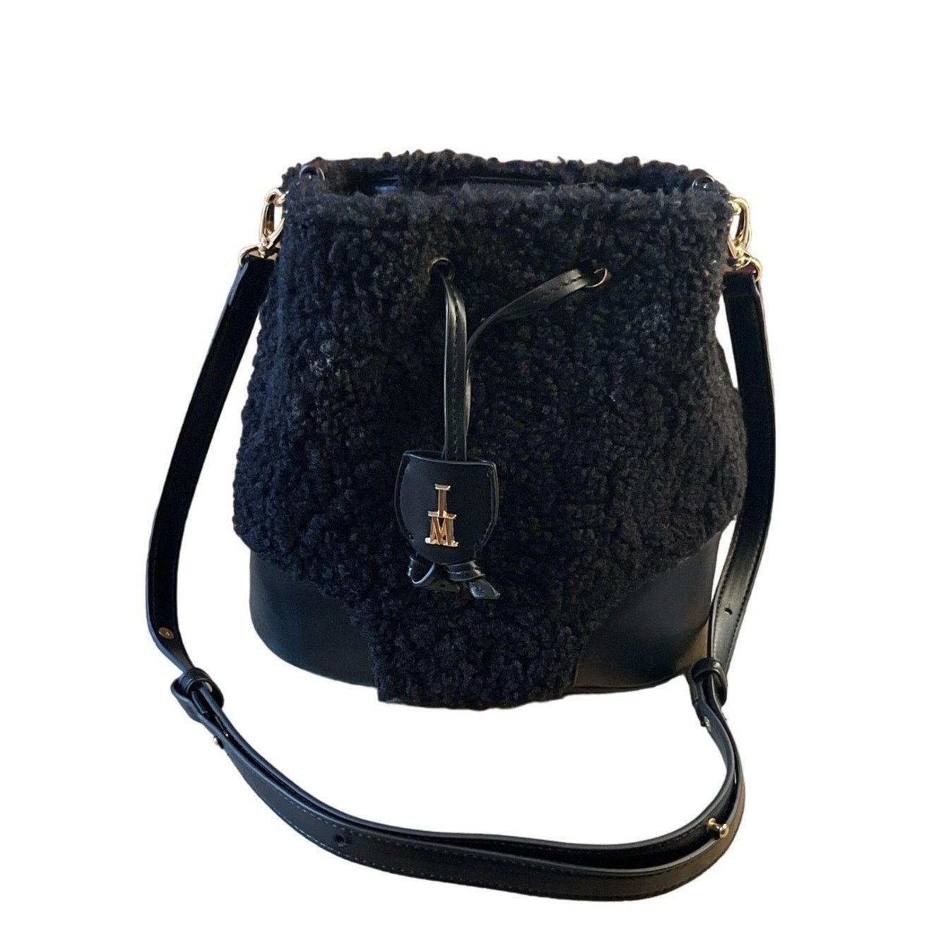 Isaac Mizrahi Isaac Mizrahi Black Faux fur Leather Hobo Bucket Bag Size ONE SIZE - 1 Thumbnail