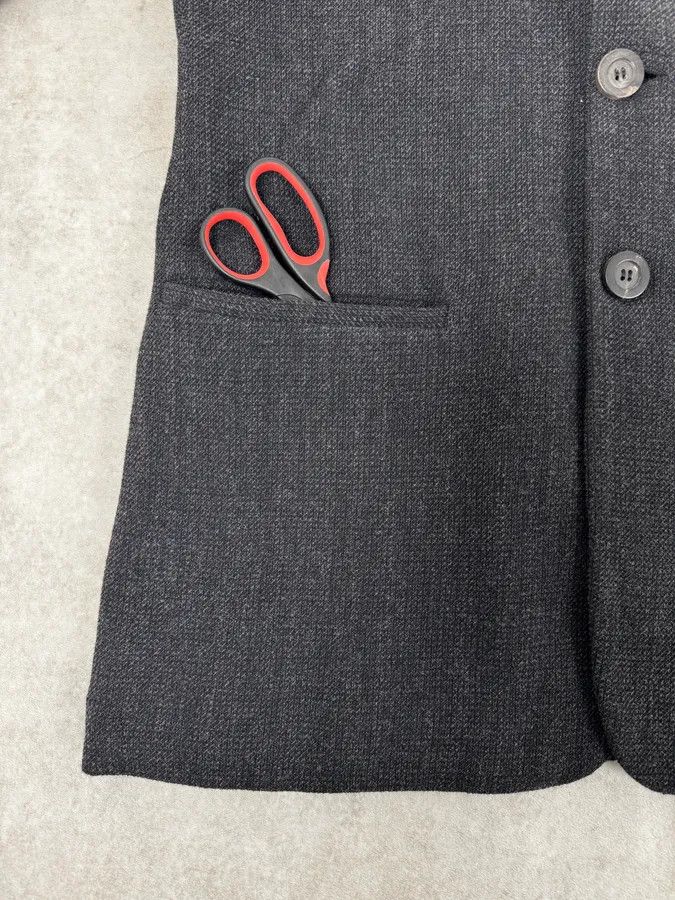 Emporio Armani FW2004 Emporio Armani Black Grey Wool Blazer Suit Jacket Size 42R - 8 Thumbnail
