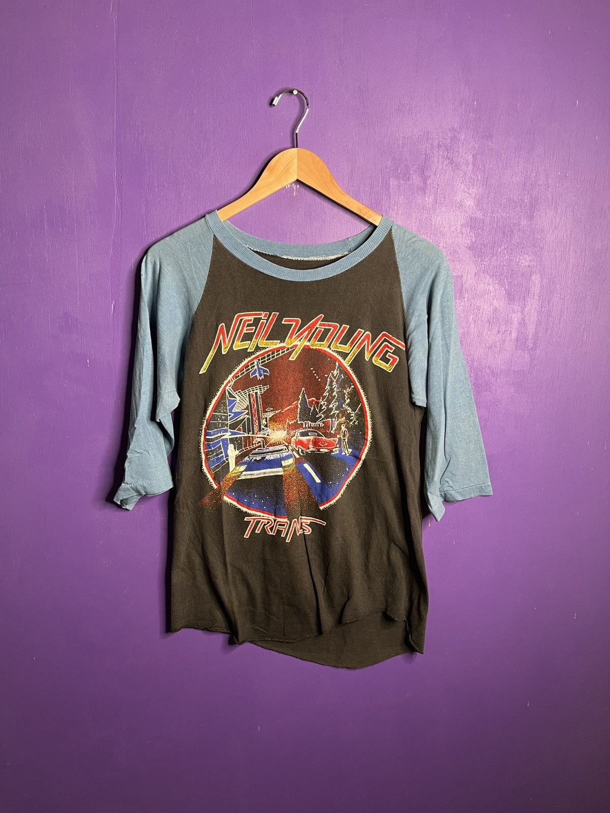 Band Tees × Vintage Vintage early 80s Neil young trans tour t-shirt Size US M / EU 48-50 / 2 - 1 Thumbnail