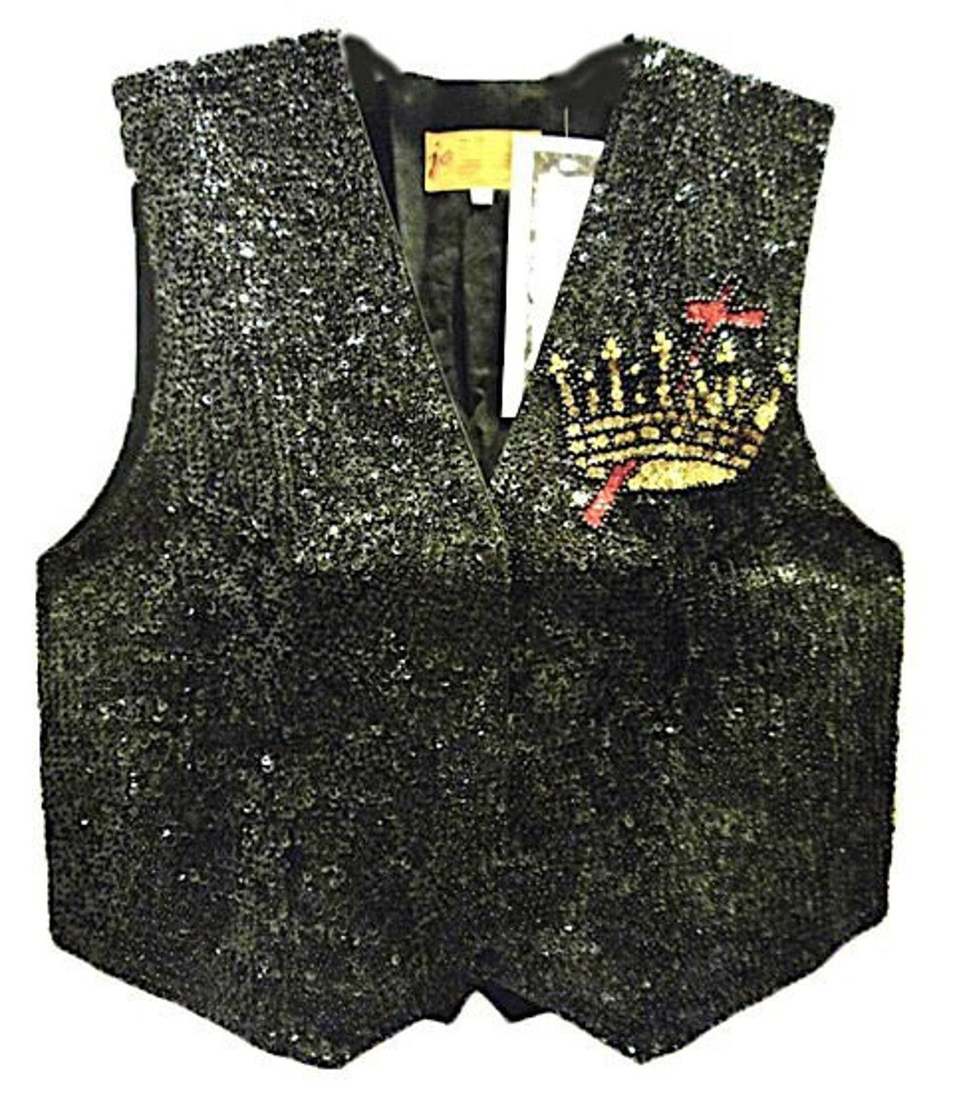 Diesel Black Gold Sequin Vest BLACK w/CROWN (Buceant) size M Size M / US 6-8 / IT 42-44 - 1 Thumbnail