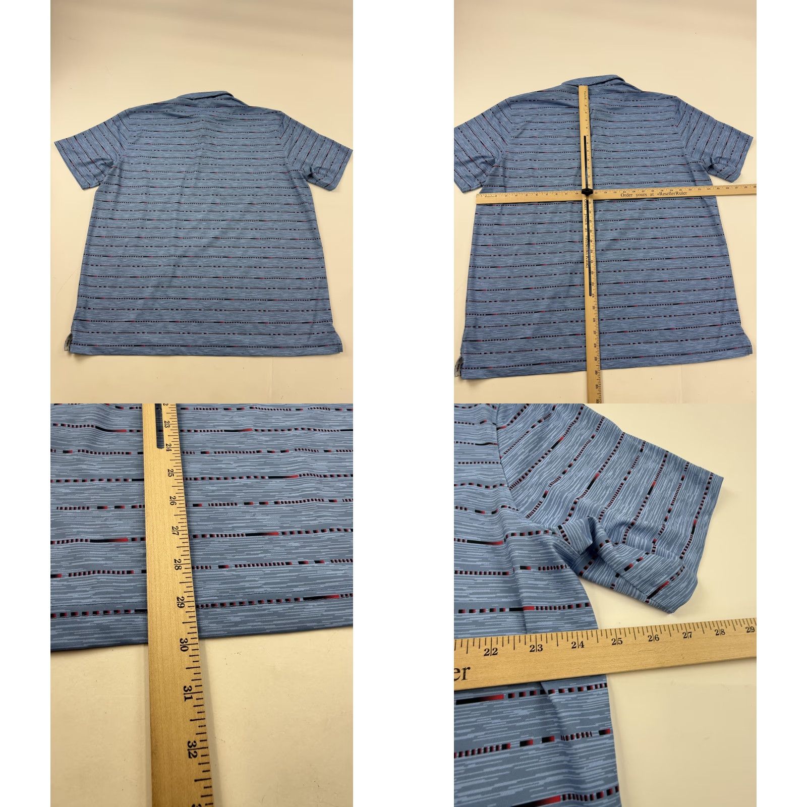 Vintage Walter Hagen Polo Shirt Mens XL Blue Striped Geometric Golf Performance Stretch Shirt Size US XL / EU 56 / 4 - 8 Thumbnail