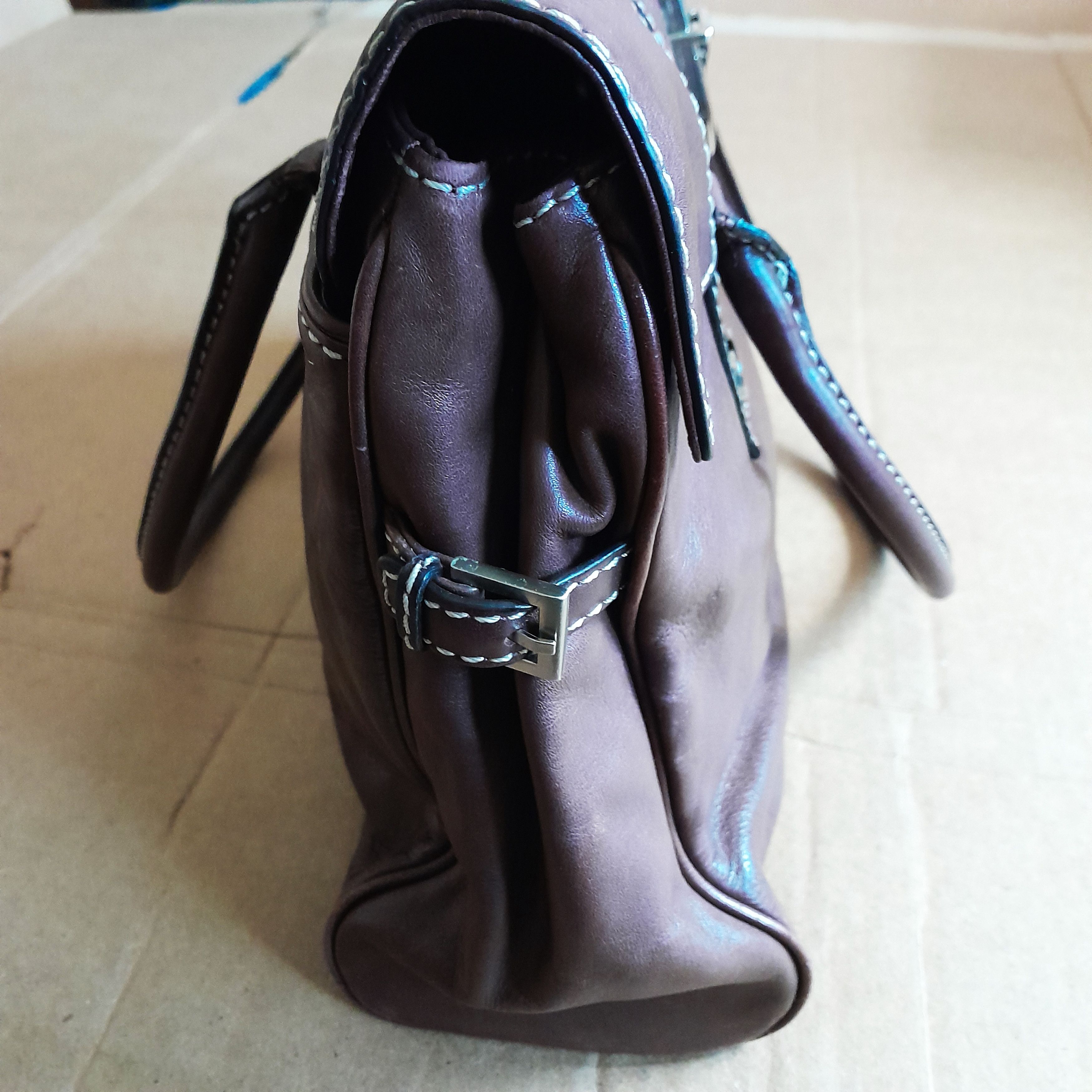 Michael Kors Michael Kors Brown Patent Leather Shoulder Bag Size ONE SIZE - 6 Thumbnail