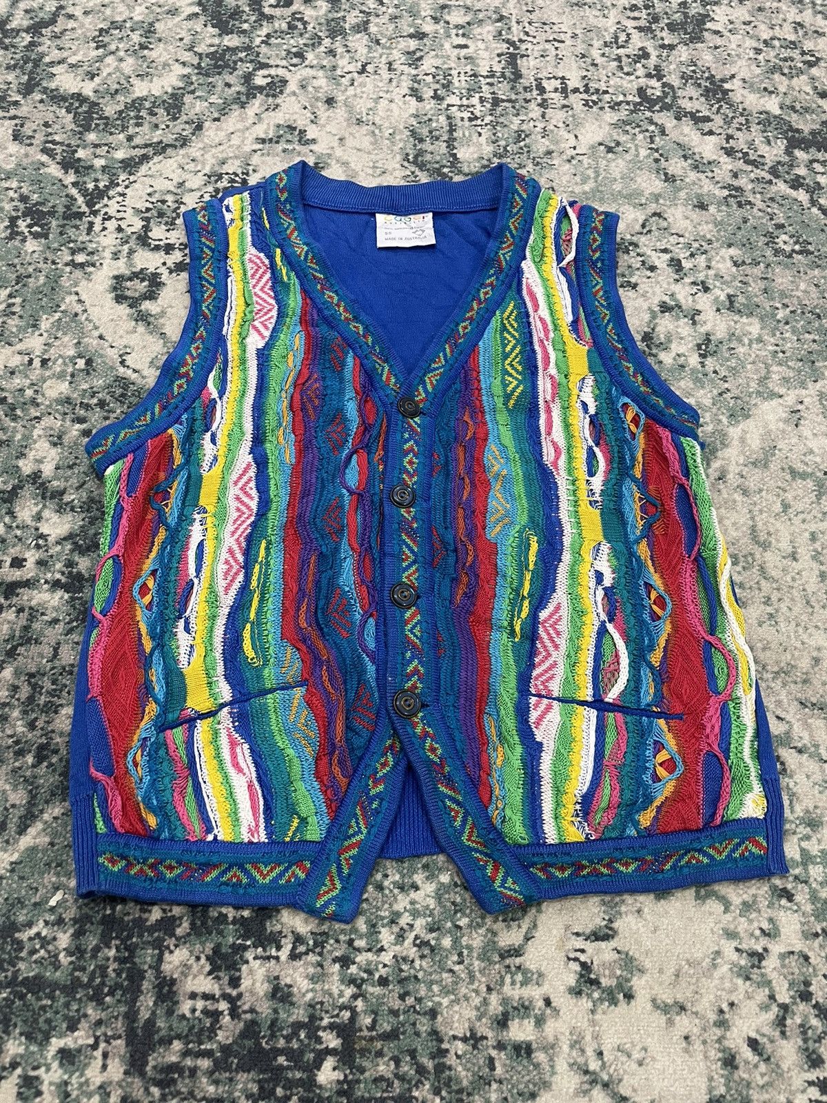 Coogi Vtg Coogi Multicolor Sweater Cable Knitted Vest Size Small Size US S / EU 44-46 / 1 - 2 Thumbnail