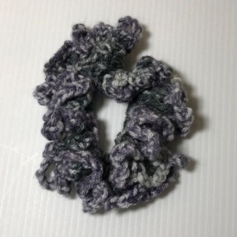 Handmade NWT Purple Gray Handmade Crocheted Hair Scrunchie by Dawny Size ONE SIZE - 2 Thumbnail