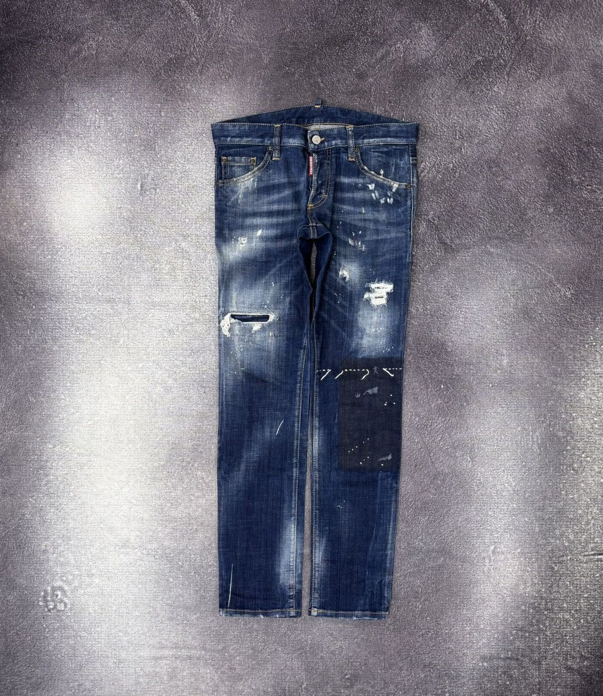 Dsquared2 Dsquared2 Women’s Distressed Painted Blue Denim Jeans Size 30" / US 8 / IT 44 - 1 Thumbnail