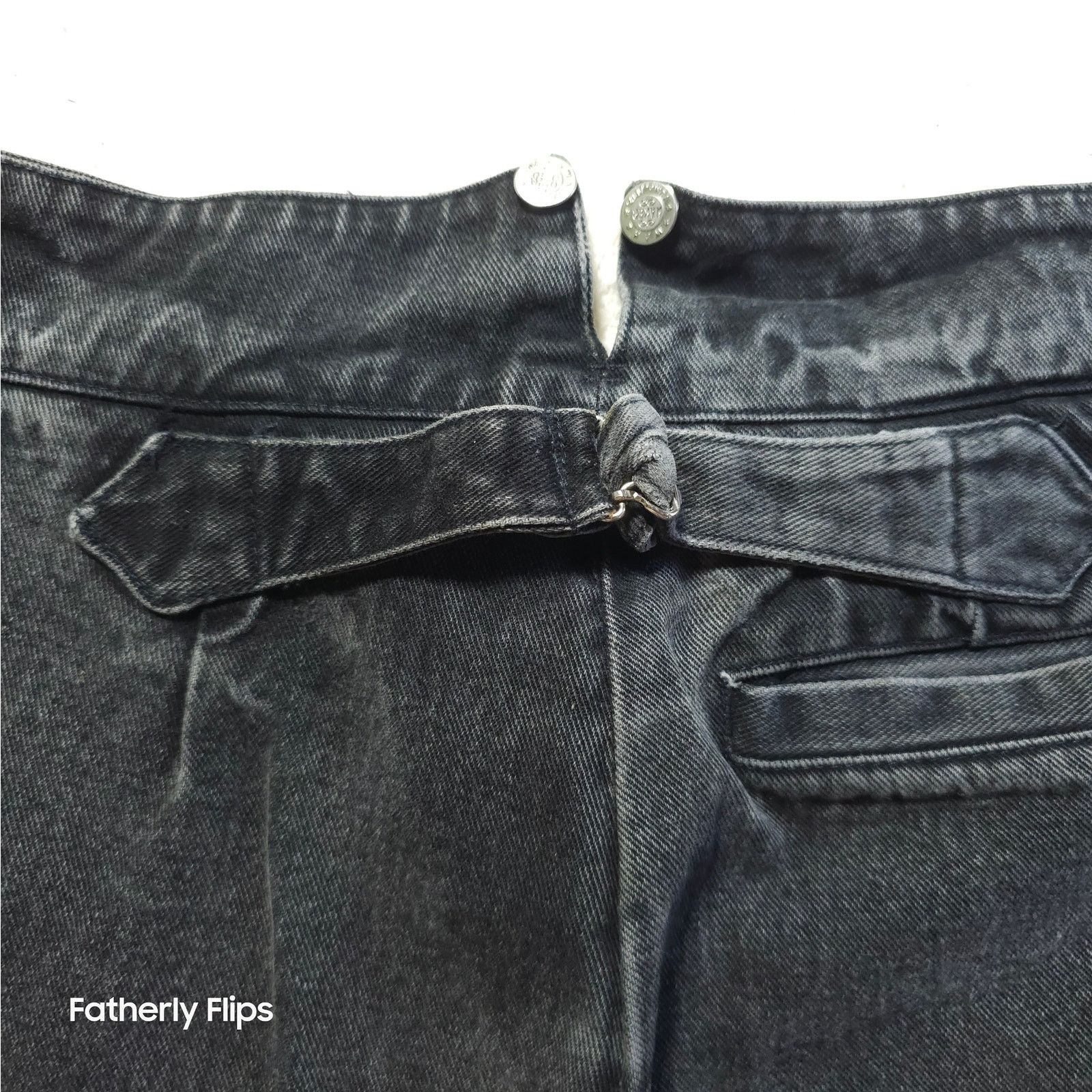 Other WAH Makers Black Cinch Back Jeans Size 36 Button Fly Denim Size US 36 / EU 52 - 7 Thumbnail