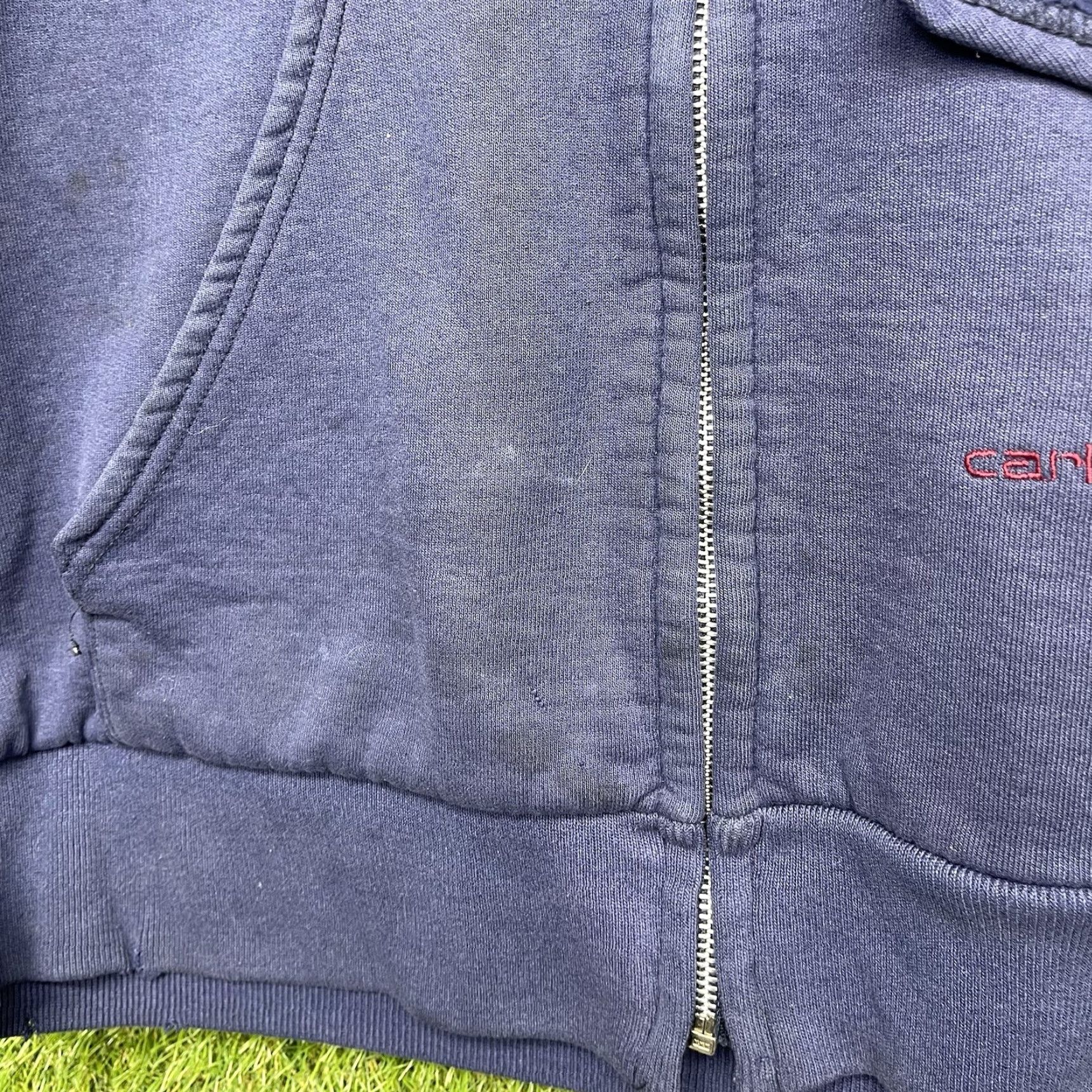 Carhartt VINTAGE Carhartt Rugged Outdoor Wear Hoodie Mens XL Blue Full Zip Heavyweight Thermal Lined 90s Retro Carhartt Logo Embroidered Mens Hooded Sweatshirt Size US XL / EU 56 / 4 - 3 Thumbnail