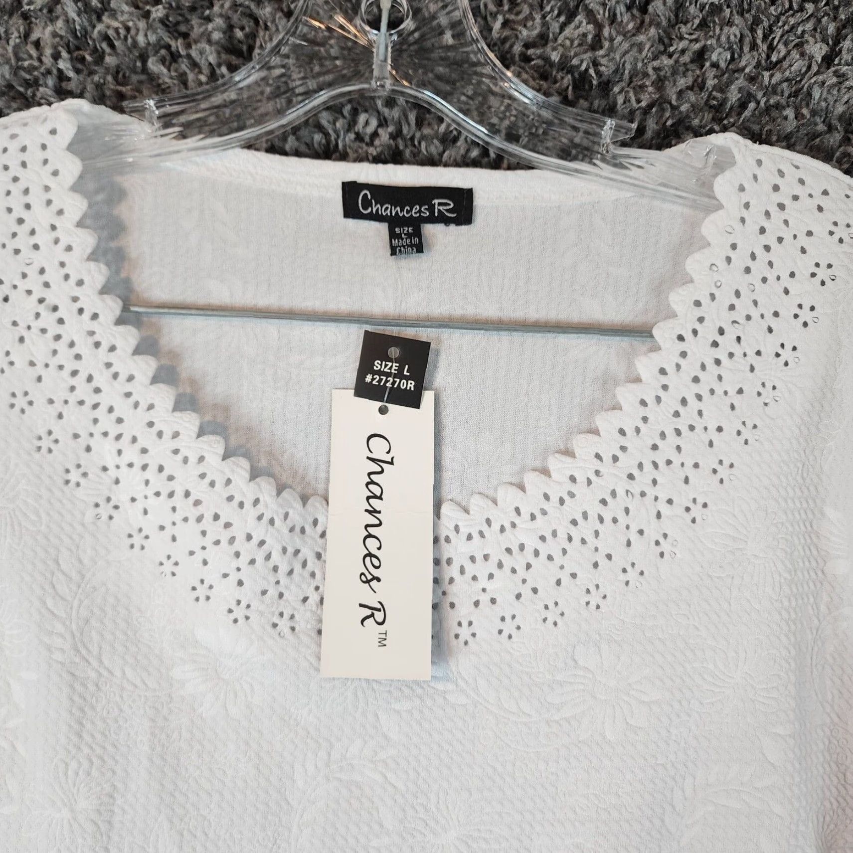 Vintage VINTAGE Chances R Womens Blouse Long Sleeve Floral White Size L Womens Size L / US 10 / IT 46 - 4 Thumbnail