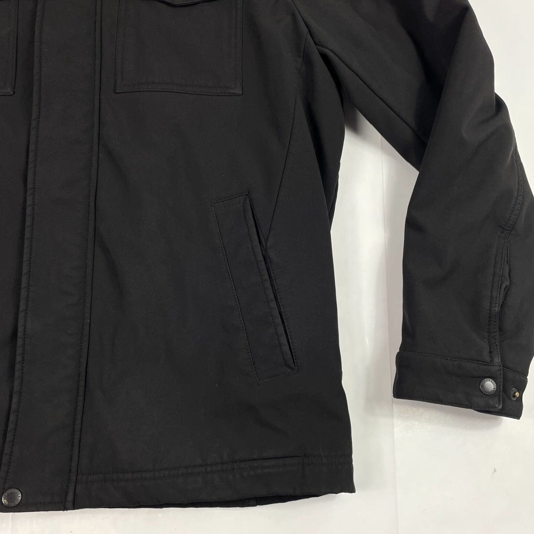 Levi's VINTAGE Levi's Jacket Mens Large Black Sherpa Lined Hooded Softshell Hiking Work Wear Size US L / EU 52-54 / 3 - 4 Thumbnail