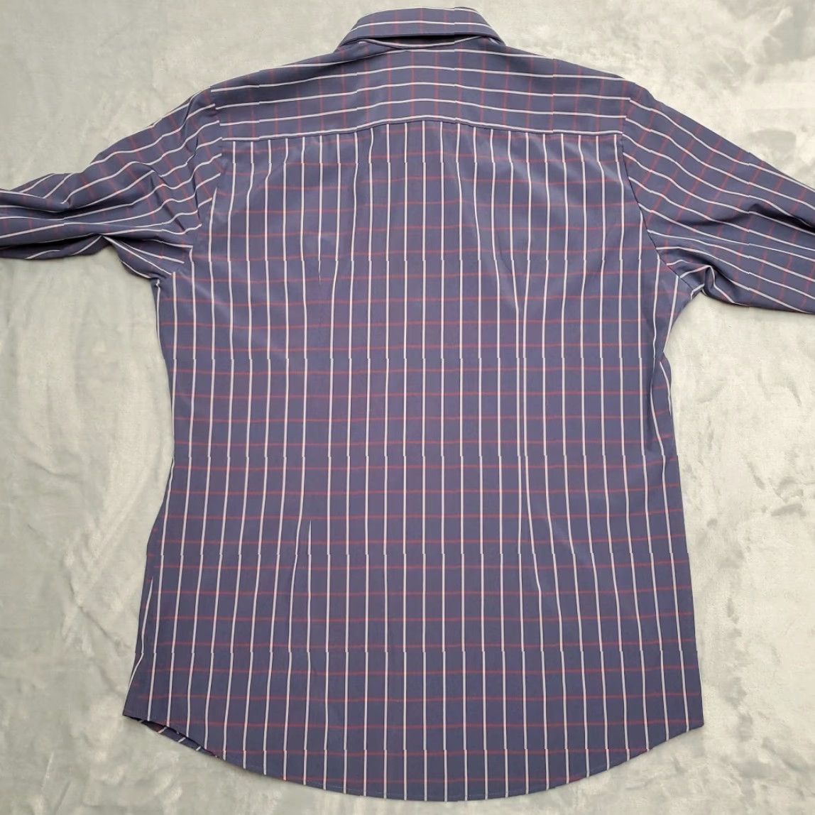 Mizzen+Main Mizzen+Main Shirt Mens XL Trim Fit Blue Plaid Leeward Long Sleeve Size US XL / EU 56 / 4 - 4 Thumbnail
