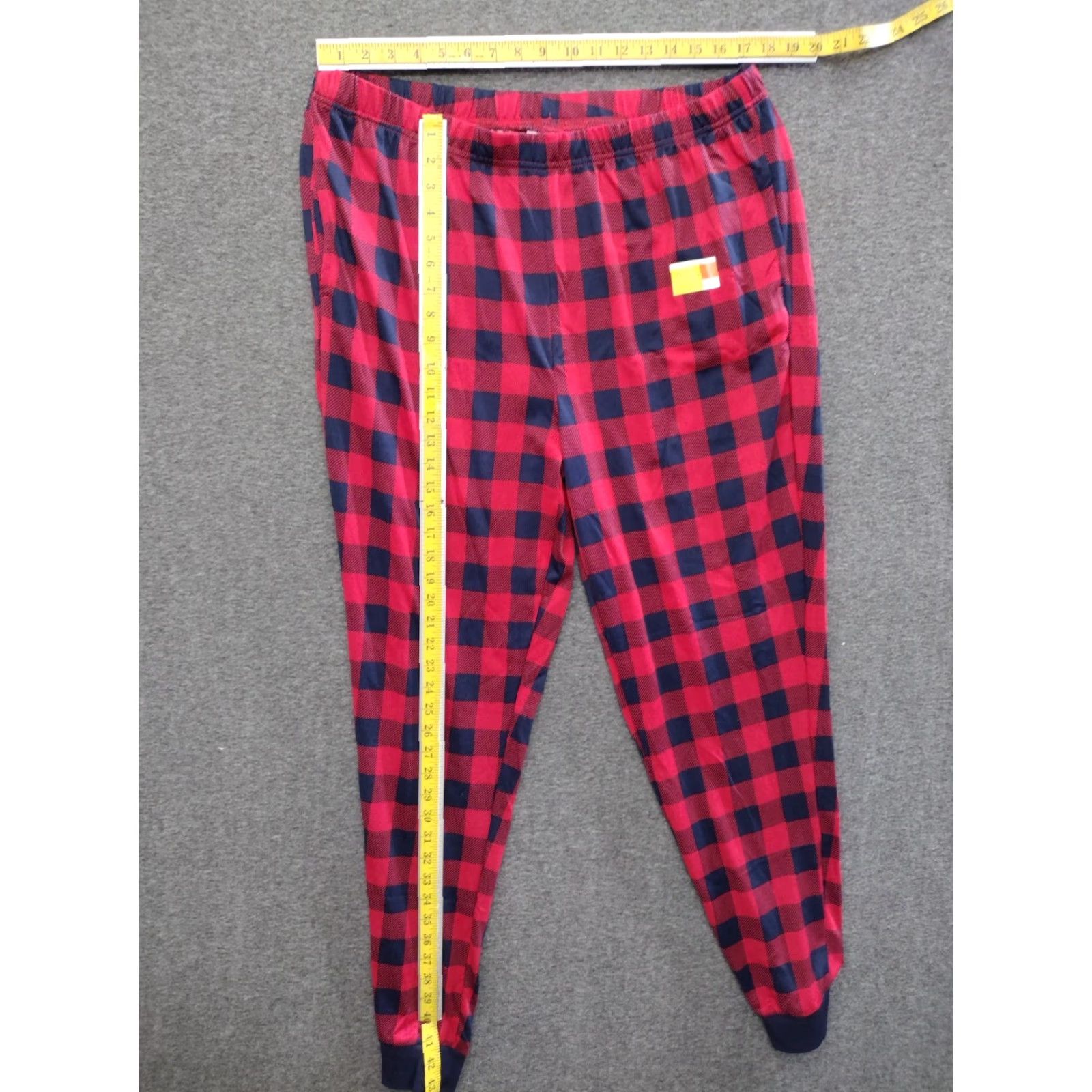 Vintage Dearfoams Men's Pajama Pants XL Red Plaid Flannel Lounge Pants with Pockets Size US 36 / EU 52 - 4 Thumbnail