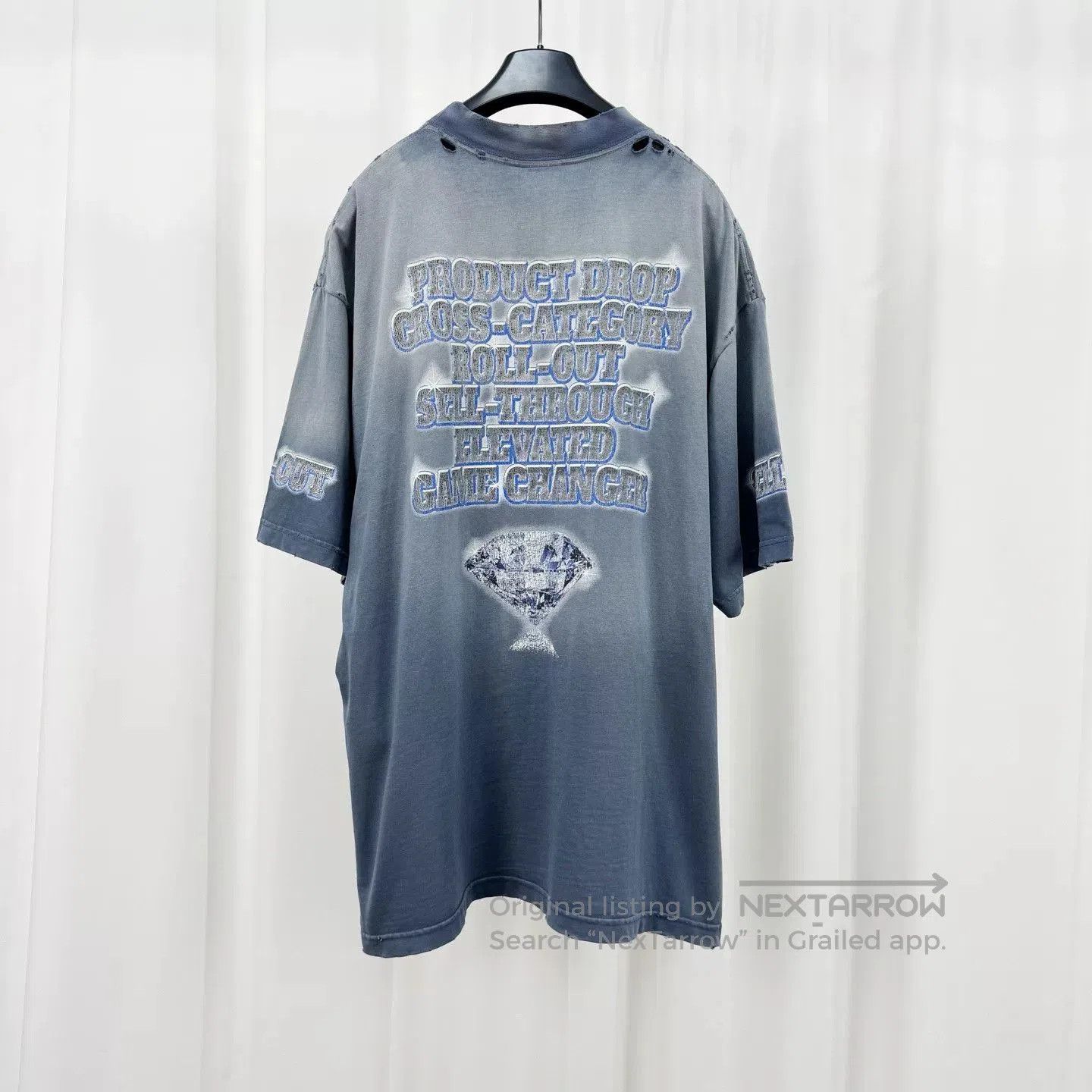 Balenciaga Balenciaga Diamond Water Destroyed Tee. Size US M / EU 48-50 / 2 - 2 Thumbnail